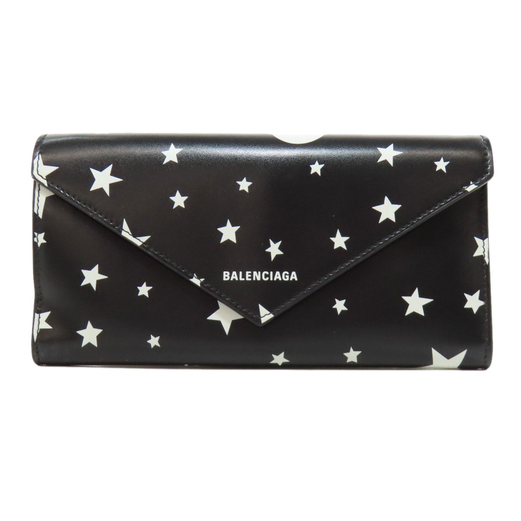 Balenciaga 499207 Star Motif Long Wallet Calfskin Women's