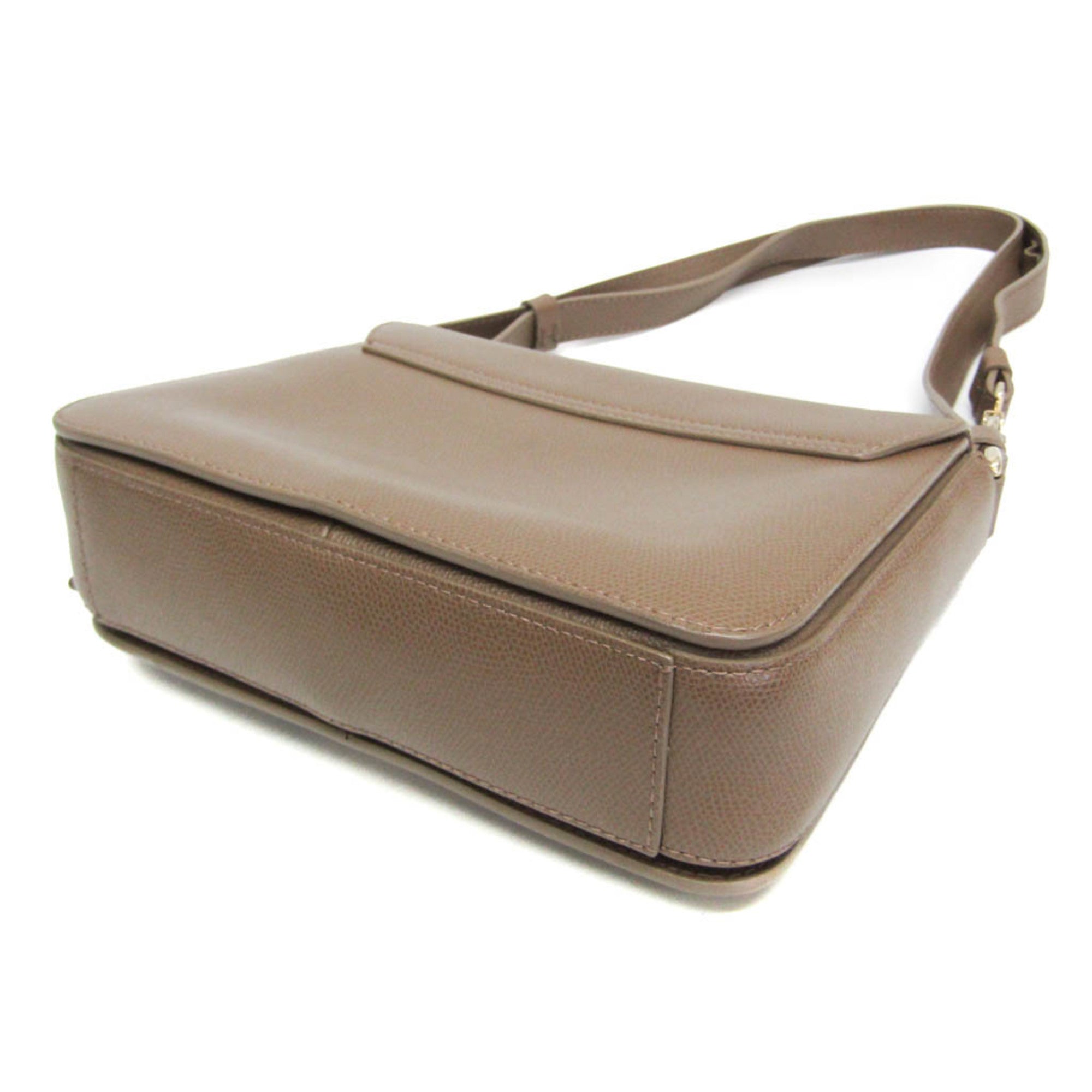 Furla Metropolis 00760475 Women's Leather Shoulder Bag Beige Brown