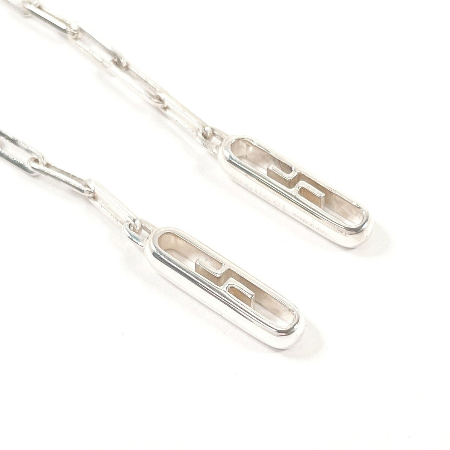 GUCCI Swing Chain Earrings, 925 Sterling Silver, Women's
