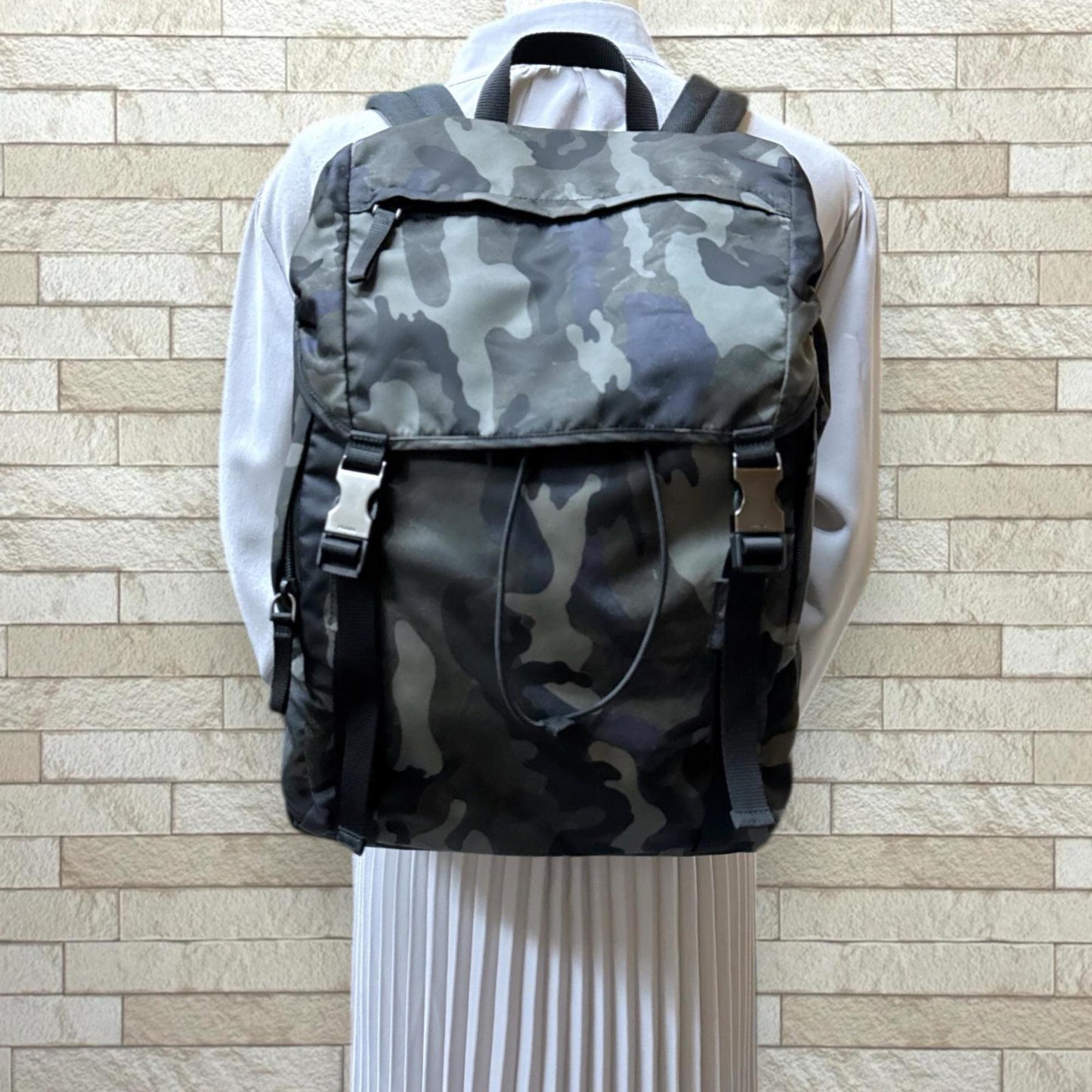Prada Camouflage Backpack/Daypack Nylon 2VZ062 Men's PRADA