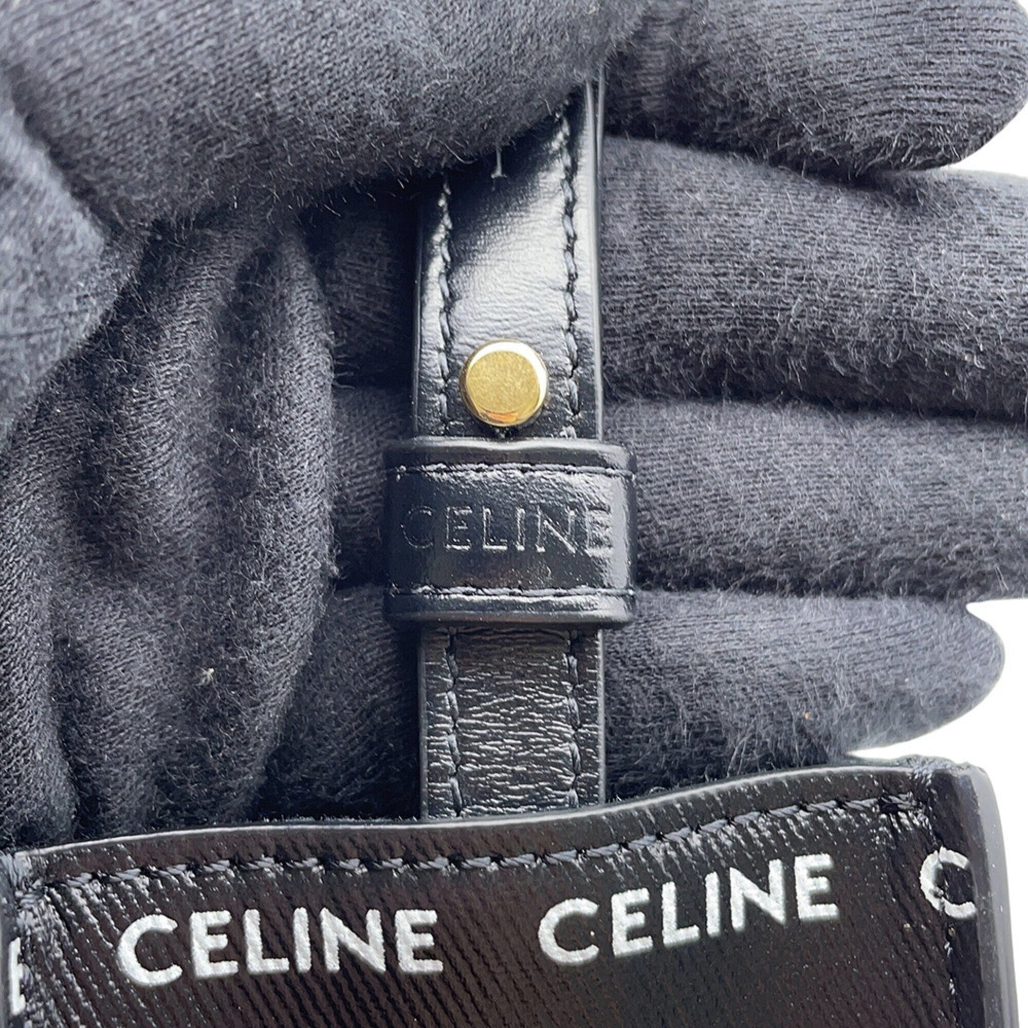 Celine Mini Vertical Cabas Leather Handbag 194372DT2 CELINE 2-way Shoulder Bag Black White — Like New