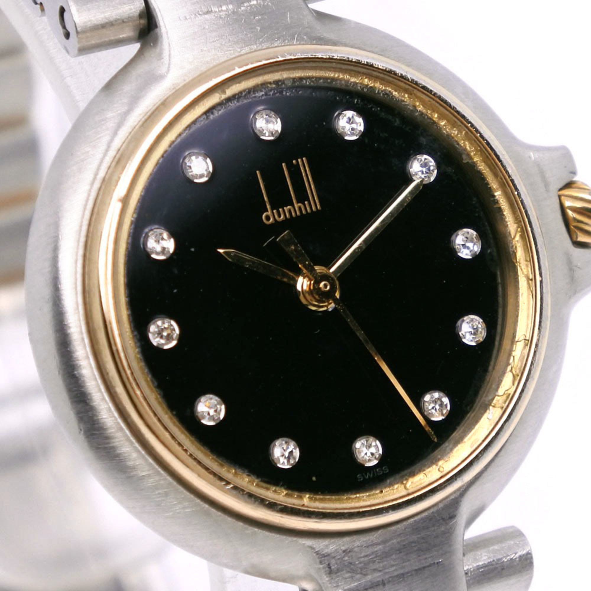 Dunhill Millennium Watch, 12P Diamond, Stainless Steel, Quartz, Analog Display, Black Dial, Millennium, Women's, H170524624 — Good