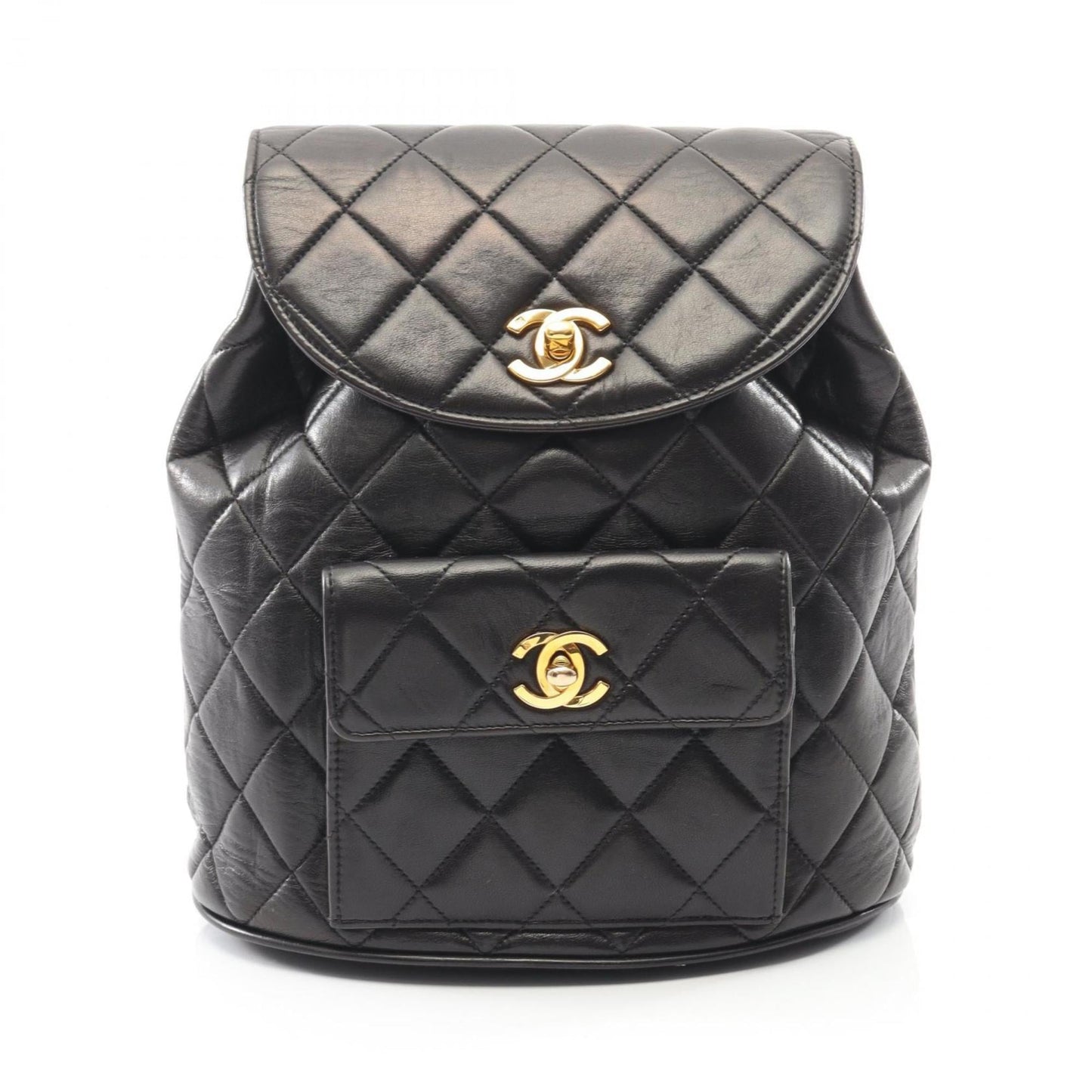 CHANEL Matelasse Backpack Bag in Lambskin Leather, Women's, Black