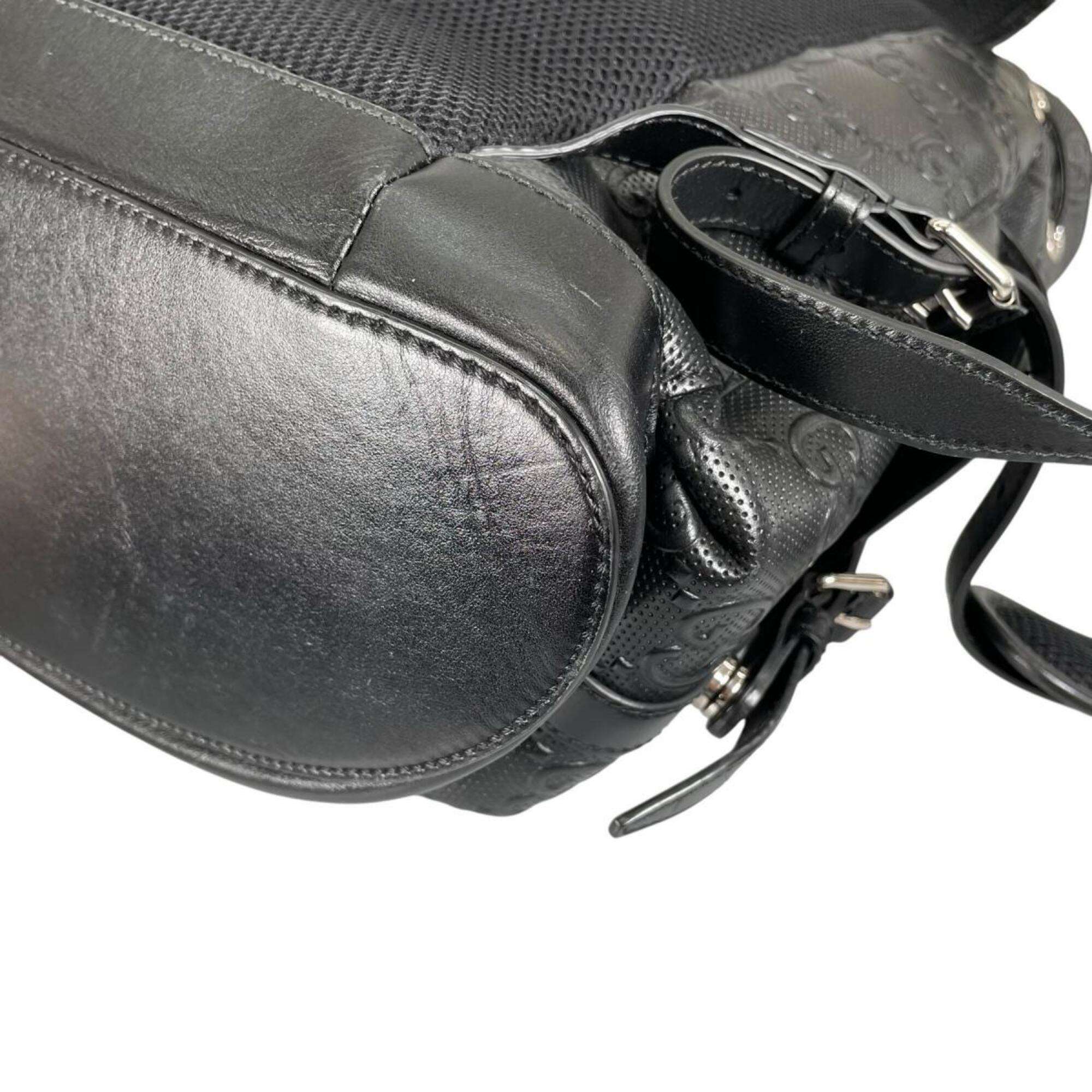 Gucci GUCCI Backpack GG Embossed Leather 625770 Black — Like New