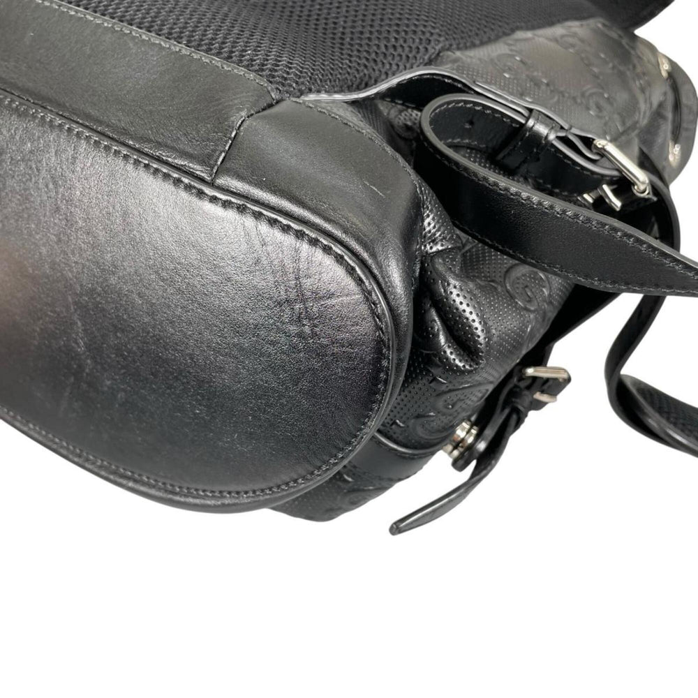 Gucci GUCCI Backpack GG Embossed Leather 625770 Black — Like New
