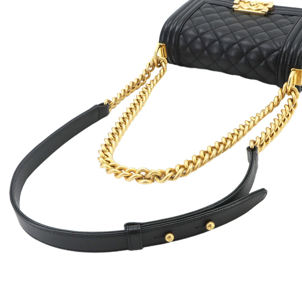 Chanel Boy Small Chain Shoulder Handbag, Caviar Leather, Black, A67085, Gold Hardware — New - Store Return