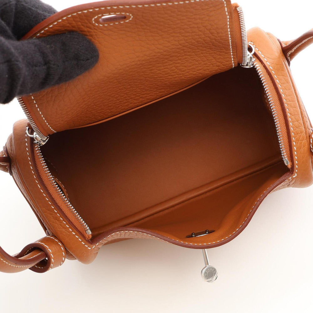 Hermes Lindy Mini Shoulder Bag/Handbag, Taurillon Clemence Leather, Women's, Gold Tone — New - Store Return