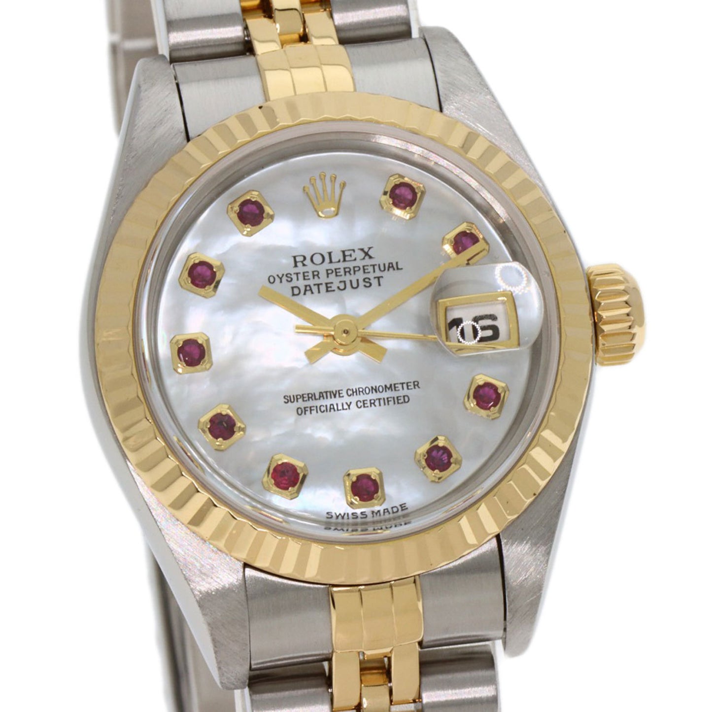 Rolex 79173NGR Datejust 10-Piece Ruby Watch in Stainless Steel/SSx18KYG/18KYG Women's
