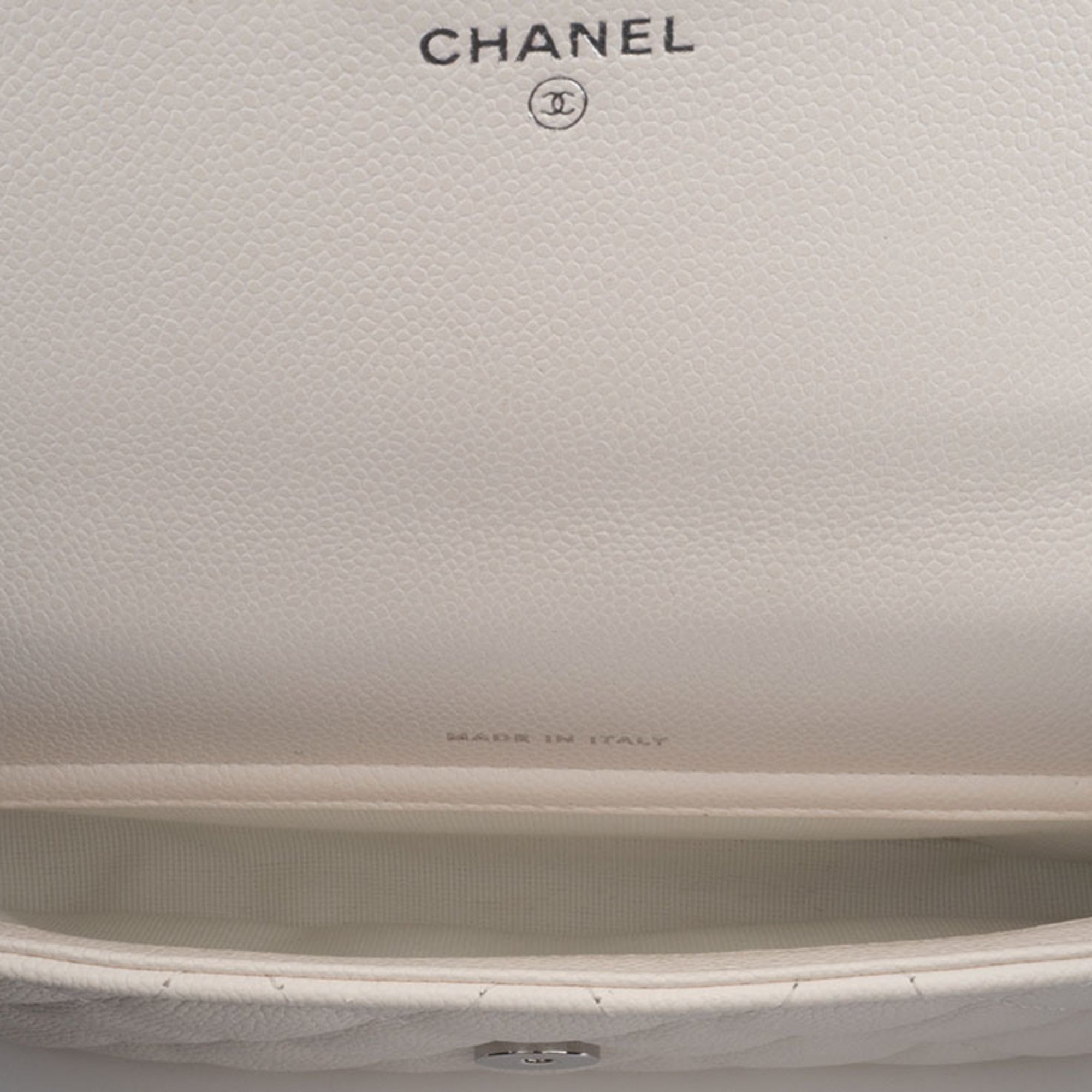 Chanel Matelasse Flap Phone Case Shoulder Bag White Women's Caviar Skin CHANEL — Like New