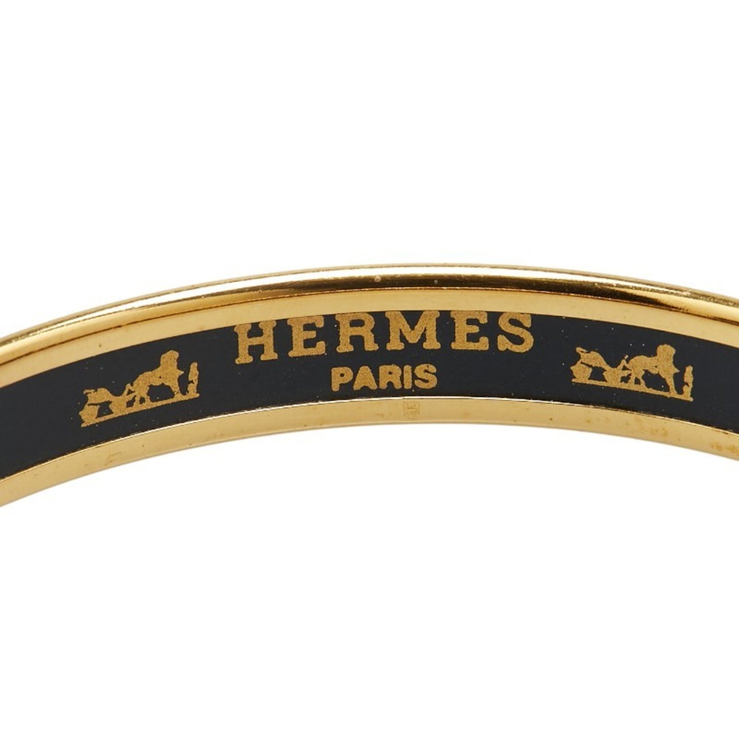 Hermes Enamel PM Cloisonne Bangle in Gold, Black, and Multicolor Plated for Women