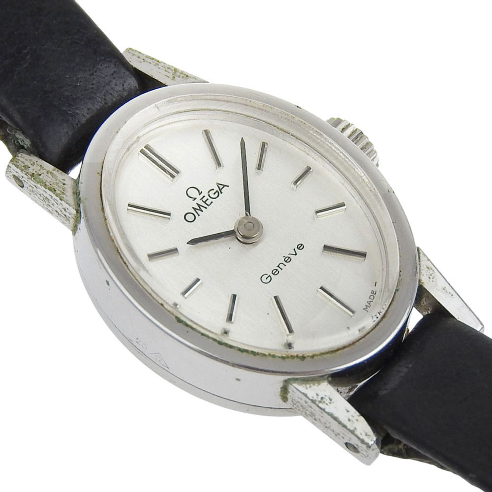 OMEGA Geneva Women's Watch, Caliber 485, Stainless Steel, Manual Winding, Analog Display, Silver Dial — Good