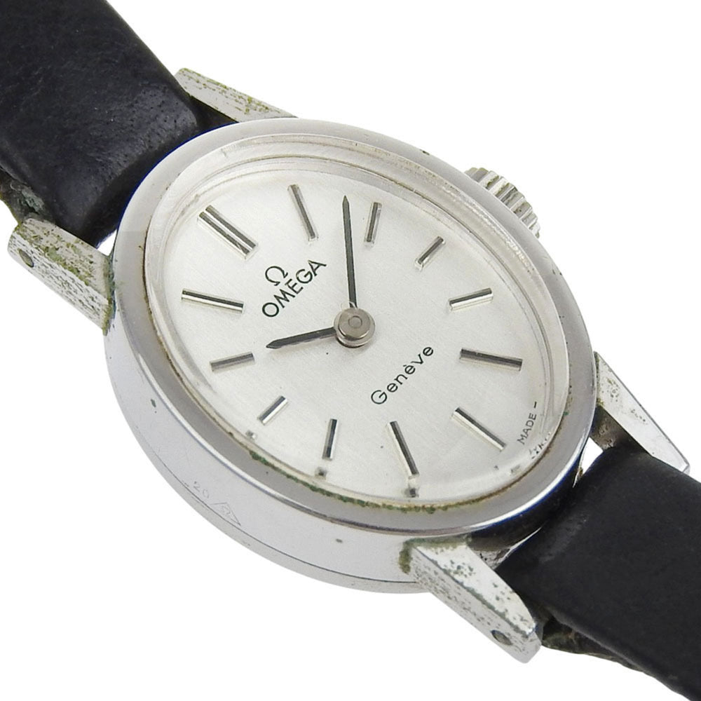 OMEGA Geneva Women's Watch, Caliber 485, Stainless Steel, Manual Winding, Analog Display, Silver Dial — Good