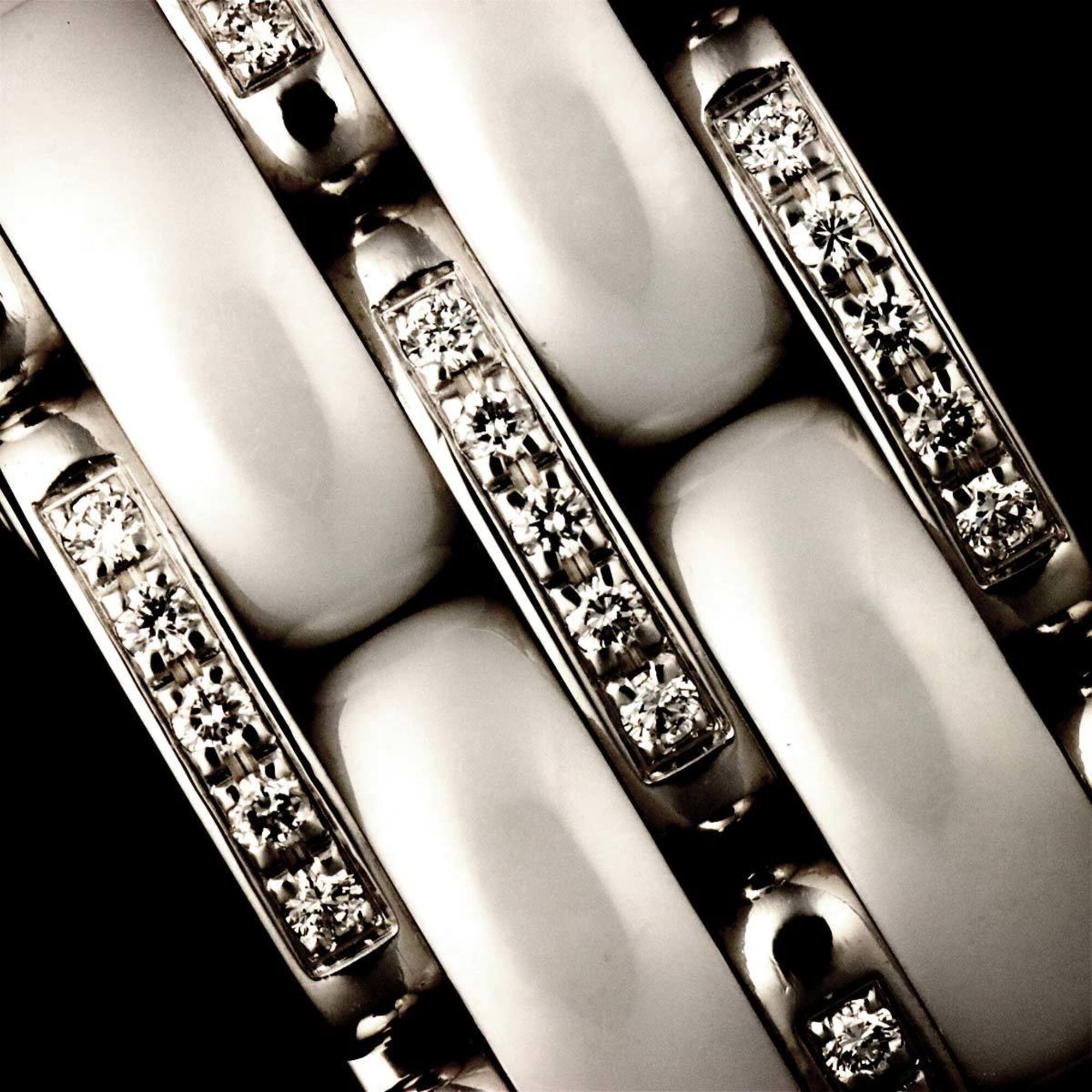 Chanel Ultra #52 Diamond Ring, Large, 18K White Gold, Ceramic 750 — Like New