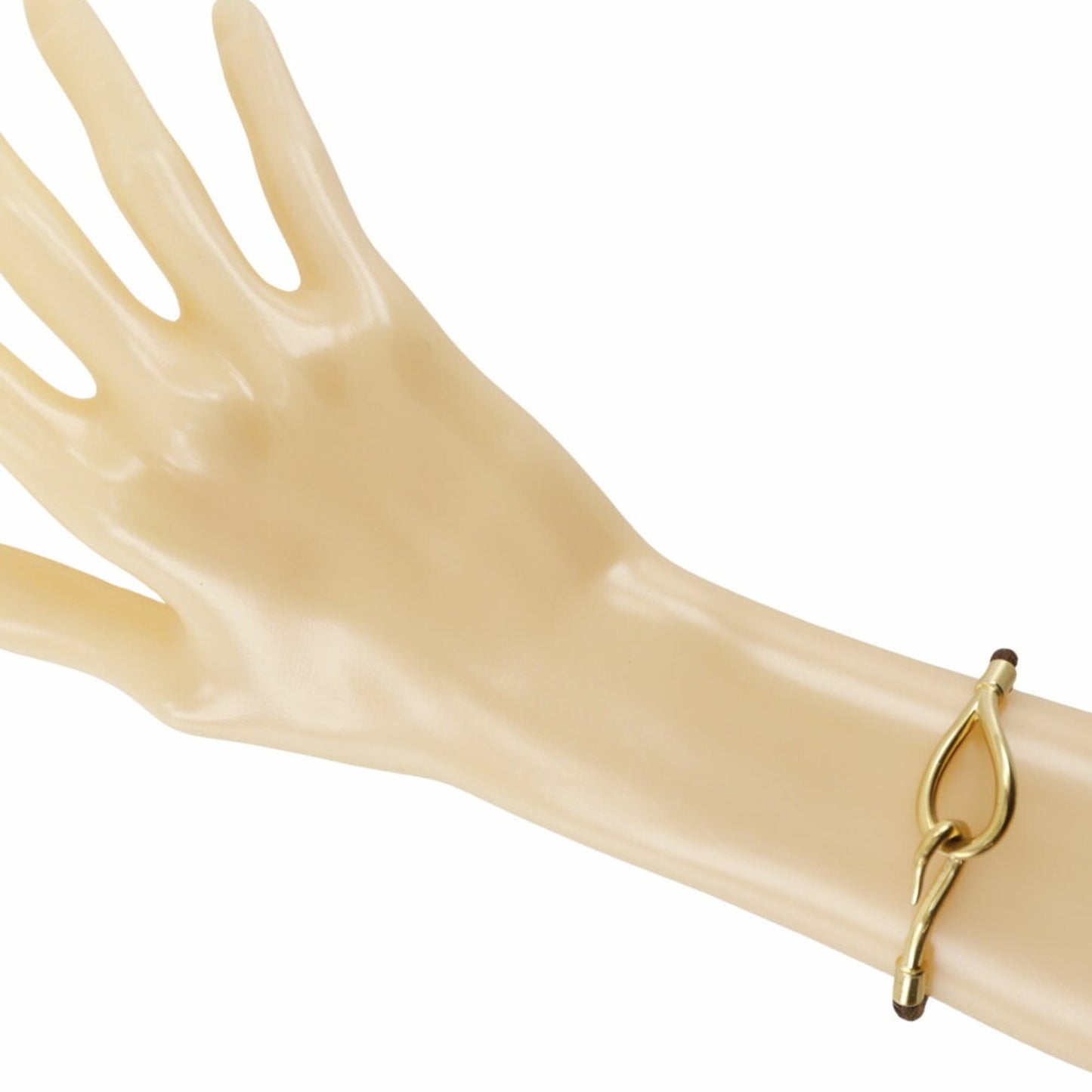 Hermes HERMES Jumbo Bracelet Gold Plated x Leather Approx. 9.6g Bless Women's