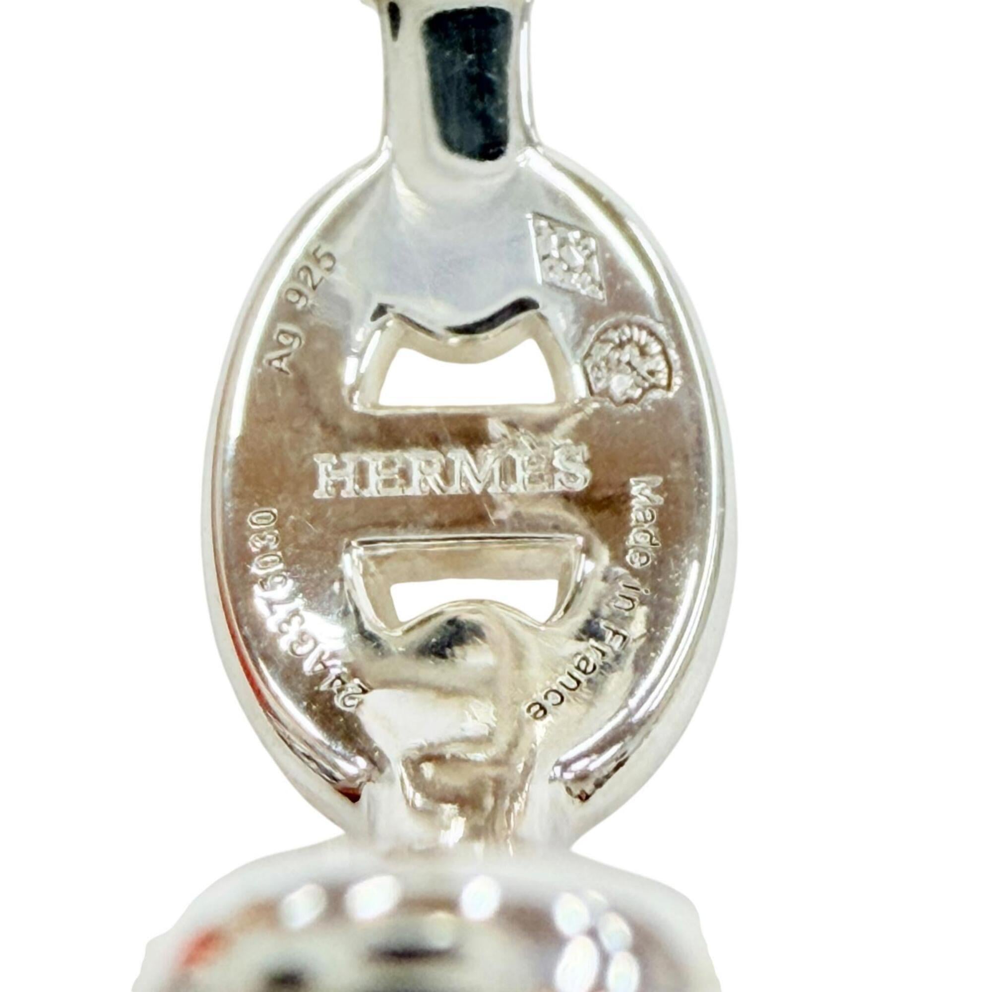 HERMES Chaine d'Ancre Enchainée 925 Sterling Silver Earrings, Made in France, 2024 Model, Weight 9.0g, Women's, with Case — Like New