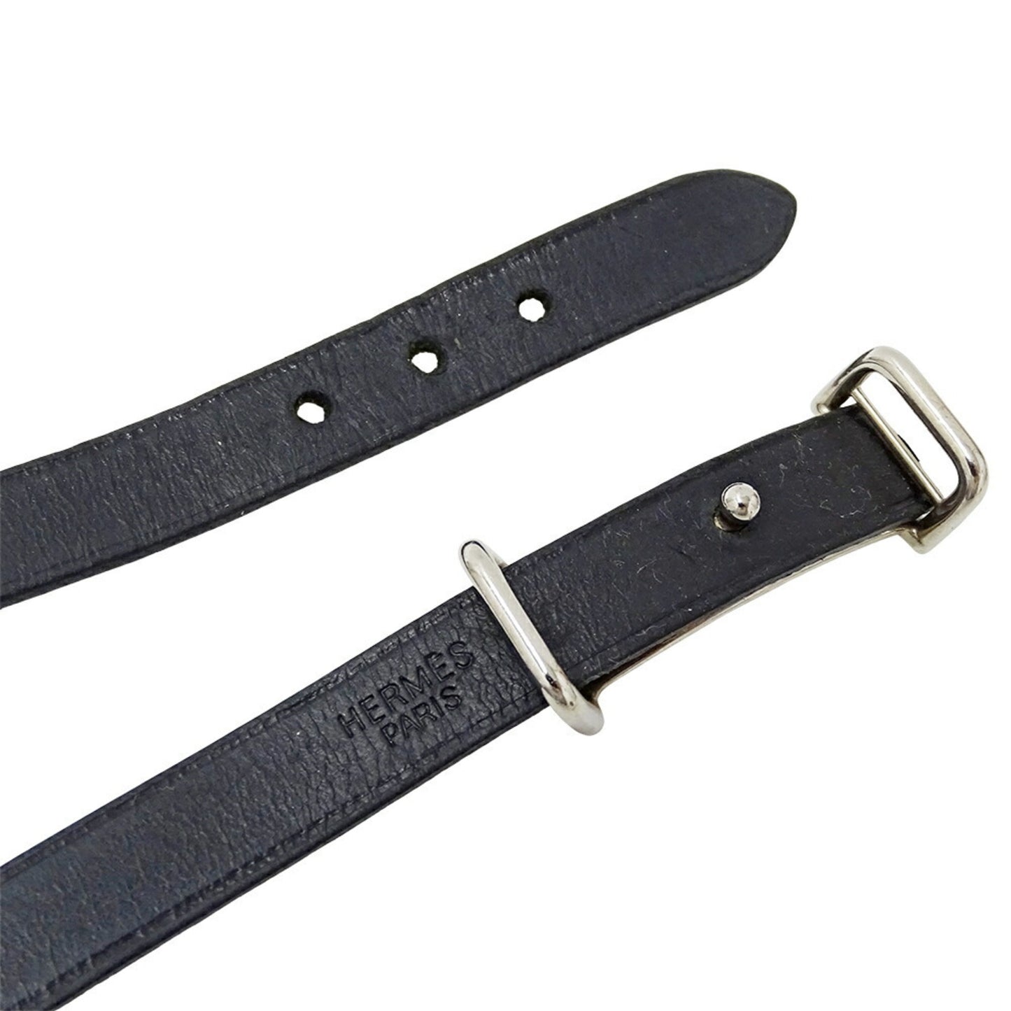 Hermes Hermès Api 2 Long Bracelet/Choker, Black Leather, E Stamp, for Men and Women