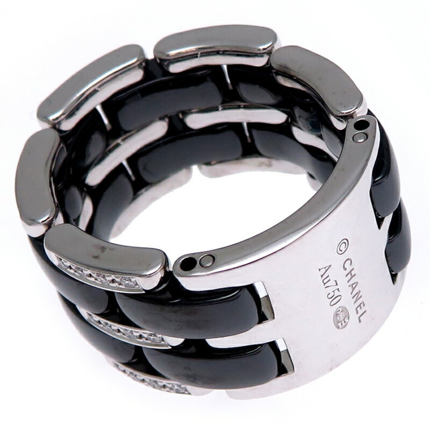 Chanel #56 Ultra Diamond Large Men's Ring, 750 White Gold, Size 15.5