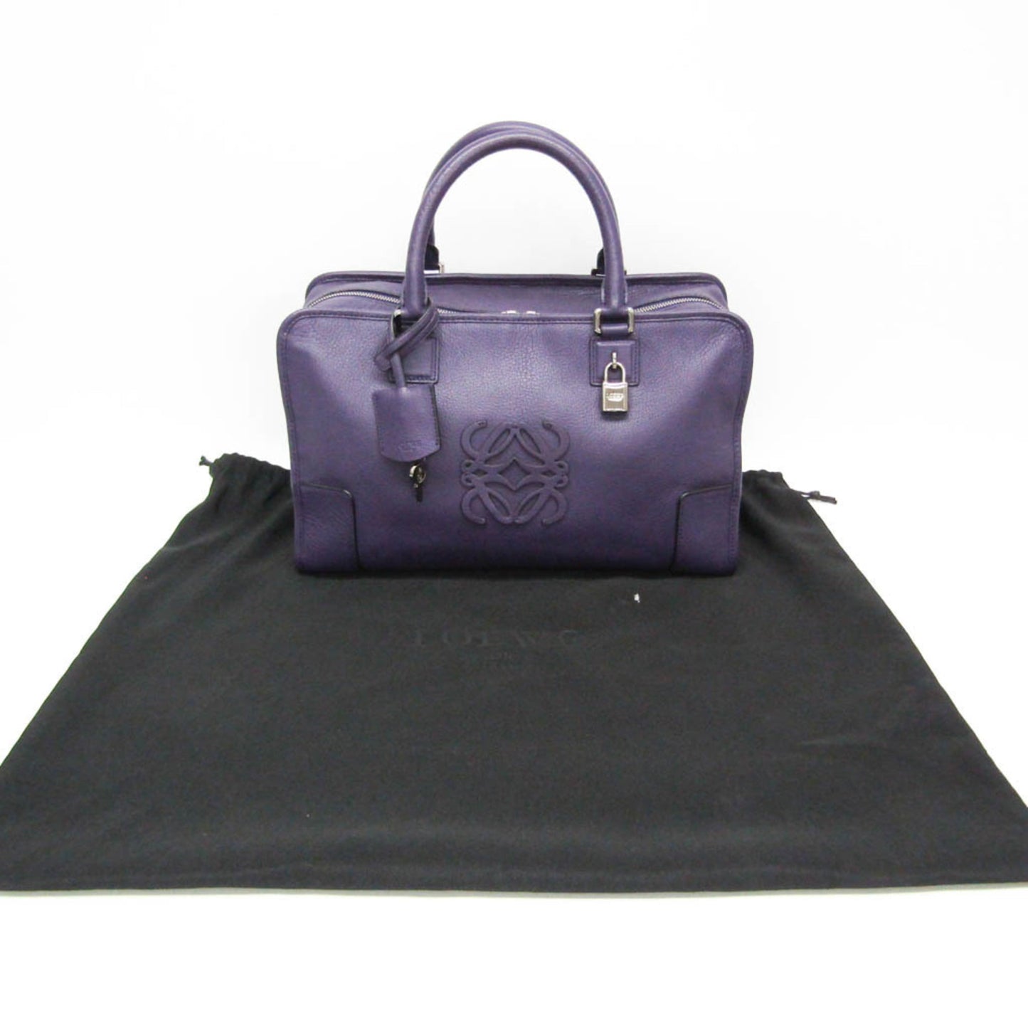 Loewe Amazona 36 Women's Leather Handbag Purple