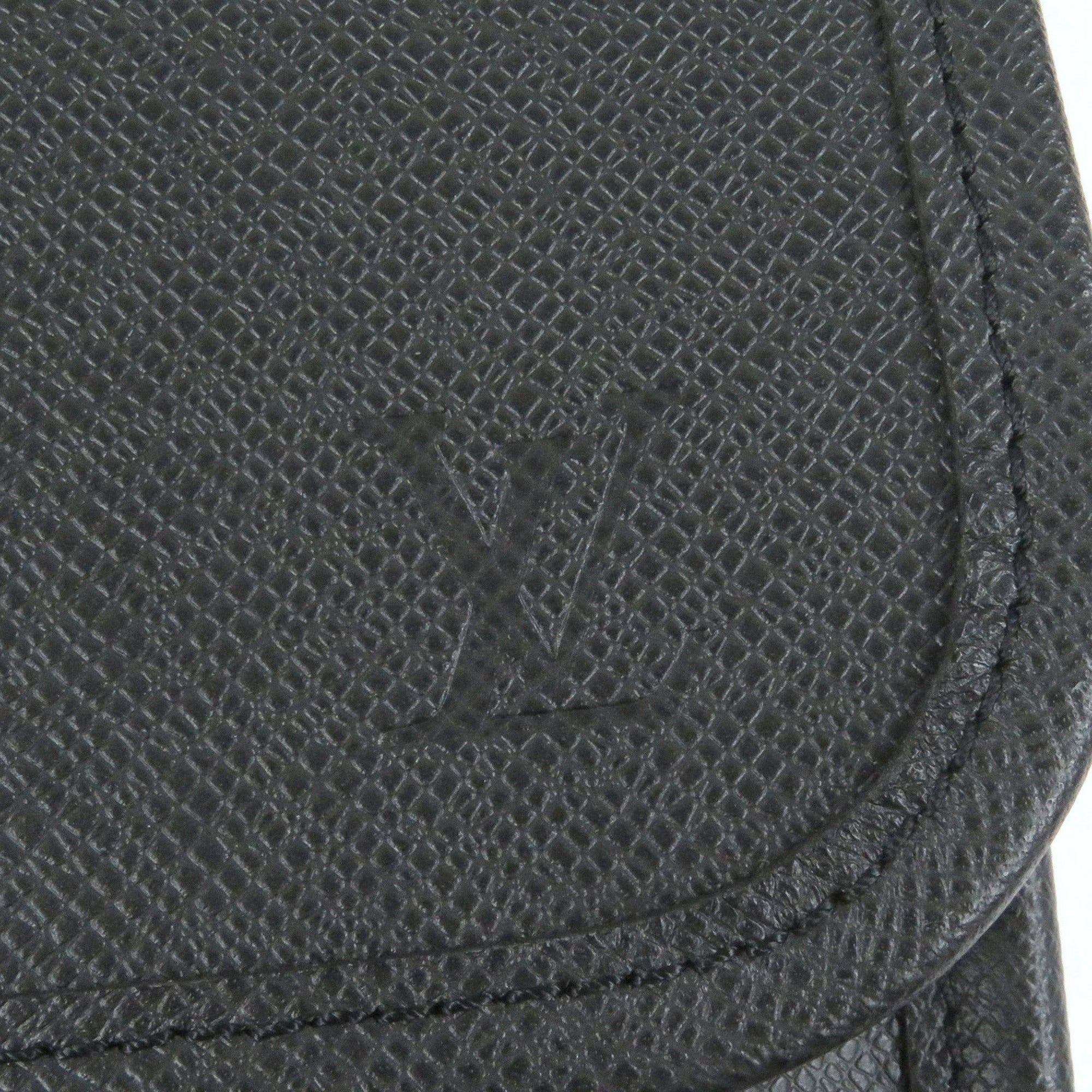 LOUIS VUITTON M32622 Taiga Anton LV Logo Embossed Briefcase Shoulder Bag Ardoise Made in France Men's — Like New