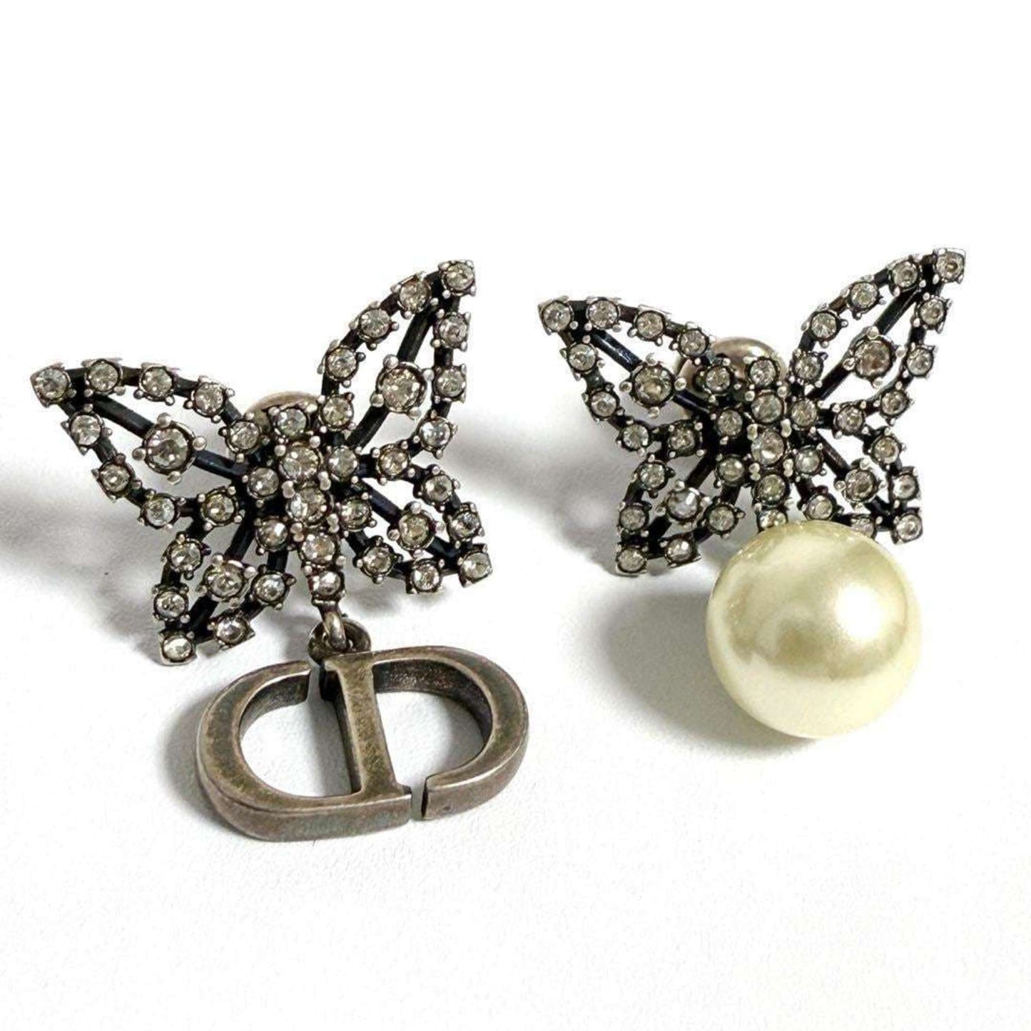 Christian Dior Dior Women's Asymmetrical Earrings Papillon Butterfly