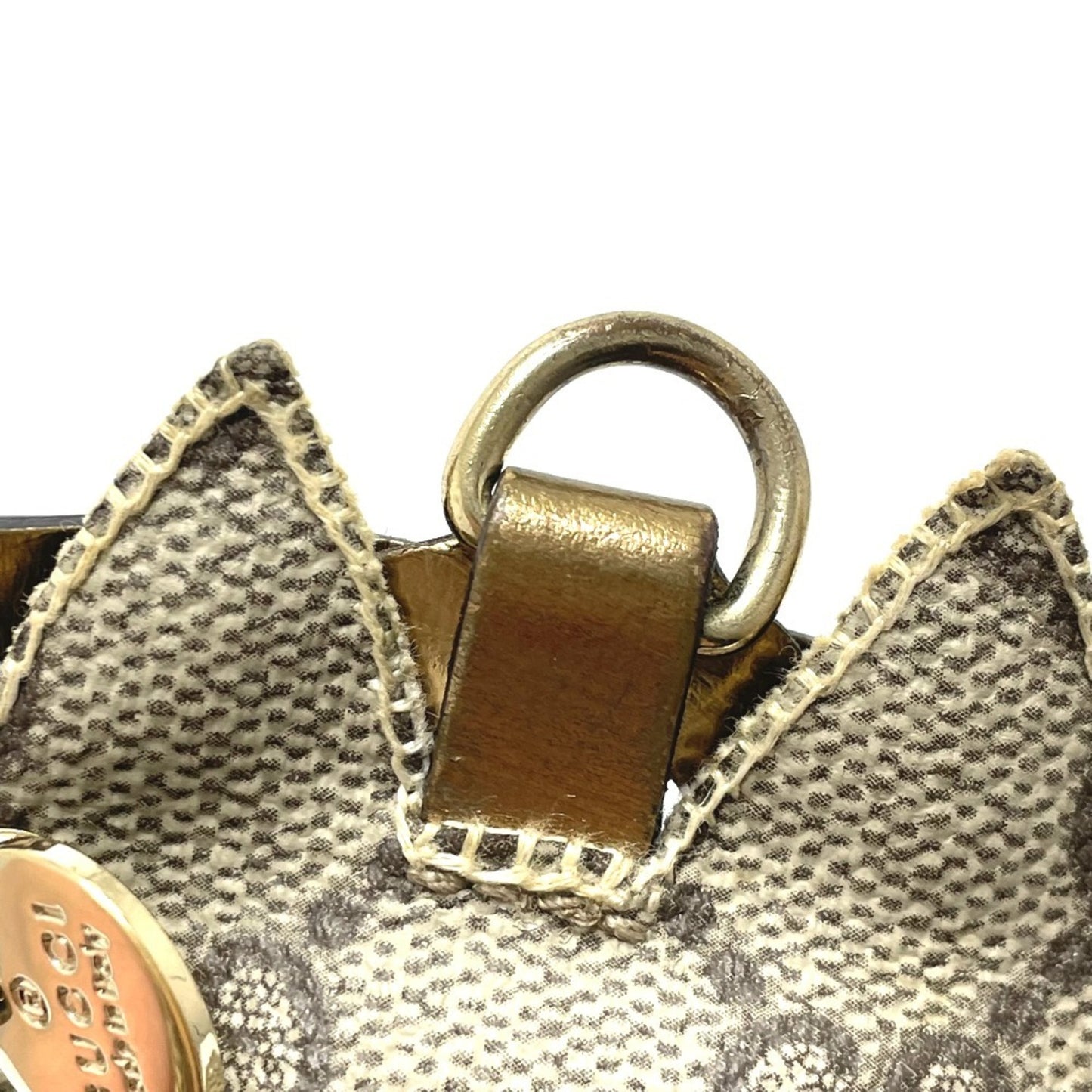 GUCCI Fox Guccioli Keychain Charm in GG Supreme Canvas, Beige