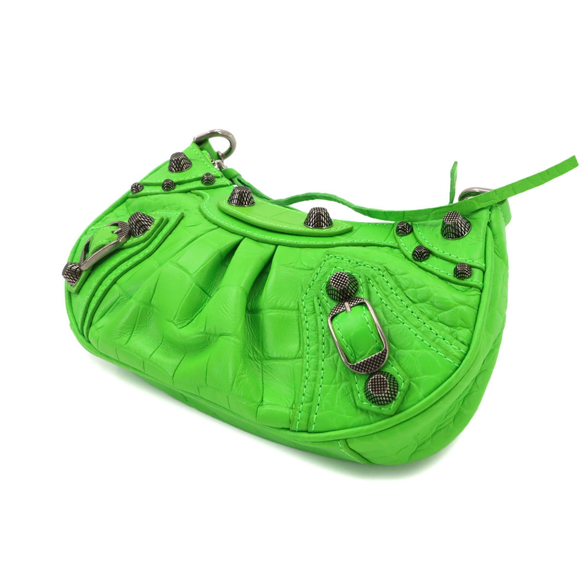 Balenciaga Le Cagole Mini 2-way Hand/Shoulder Handbag, Leather, Green, 695814 — New - Store Return
