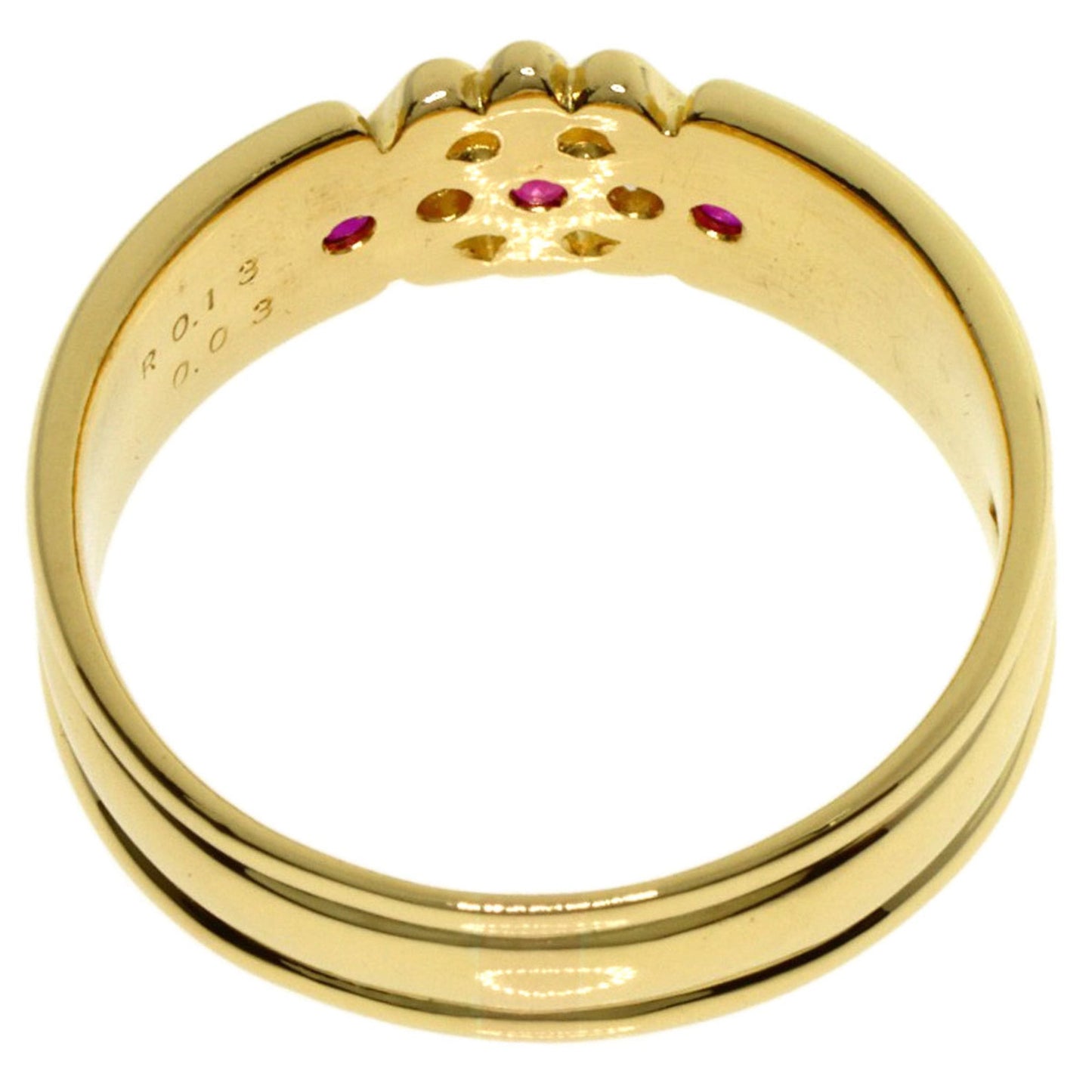 Burberry Ruby and Diamond Ring in 18K Yellow Gold for Women
