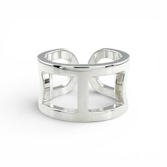 HERMES Everchaine d'Ancre AG925 Ring, 2021 model, Silver, Size 48, with case, Made in Italy, Weight: 5.6g, Women's — Like New