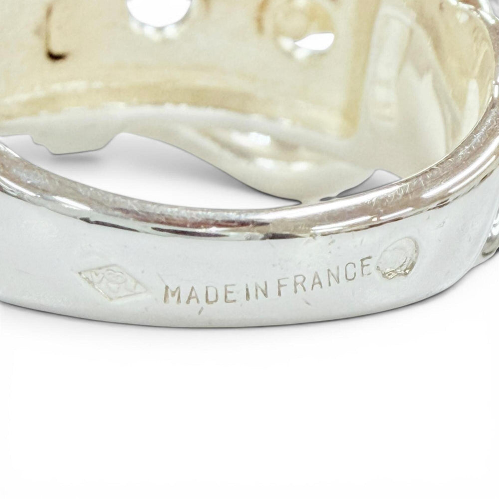 HERMES Vintage Boucles Sellier Ring, 925 Sterling Silver, Made in France, Weight 6.05g, Women's Ring — Like New