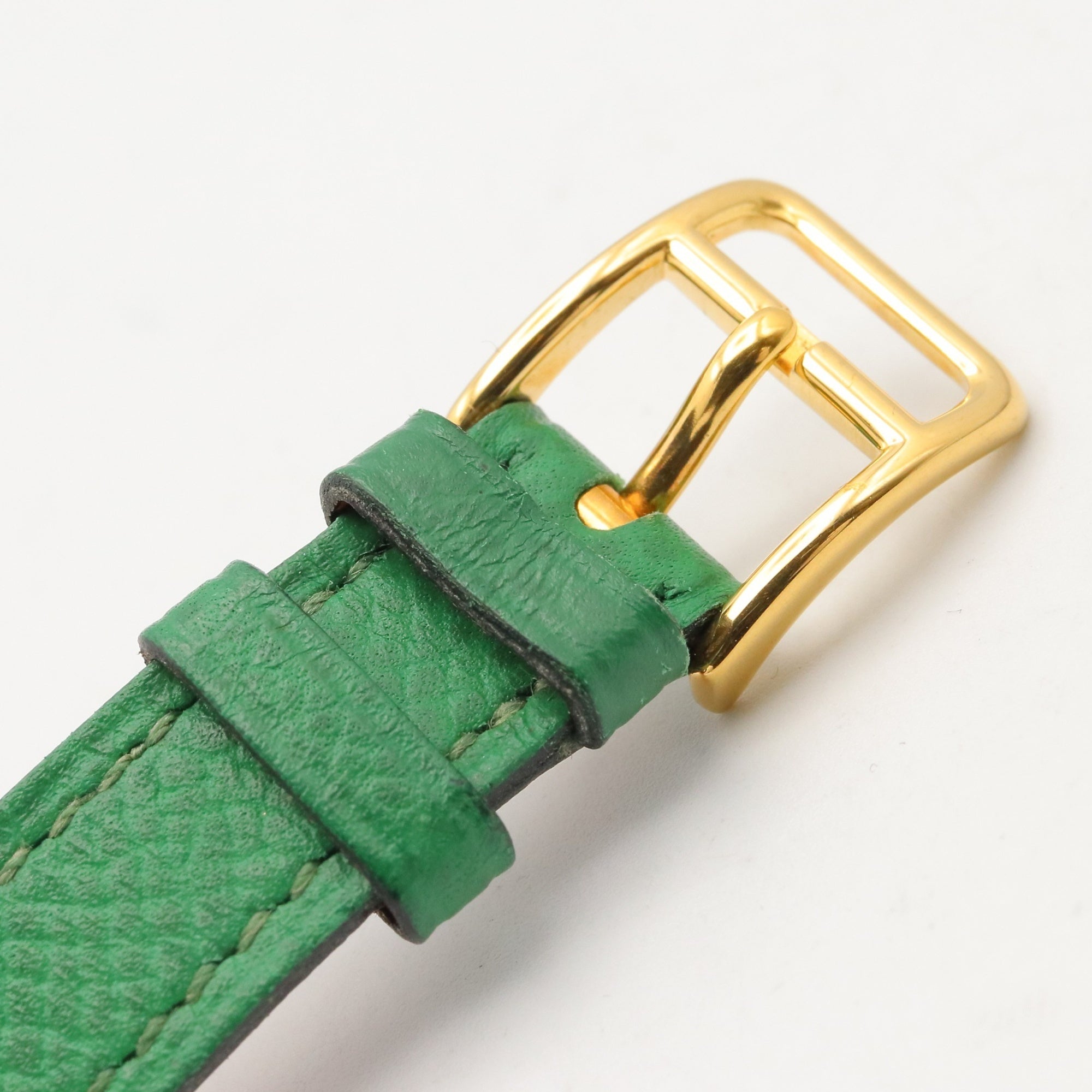 Hermes Kelly Watch, Gold Plated (GP), Leather Strap, Ladies' Champagne Color, KE1.201 — Very Good