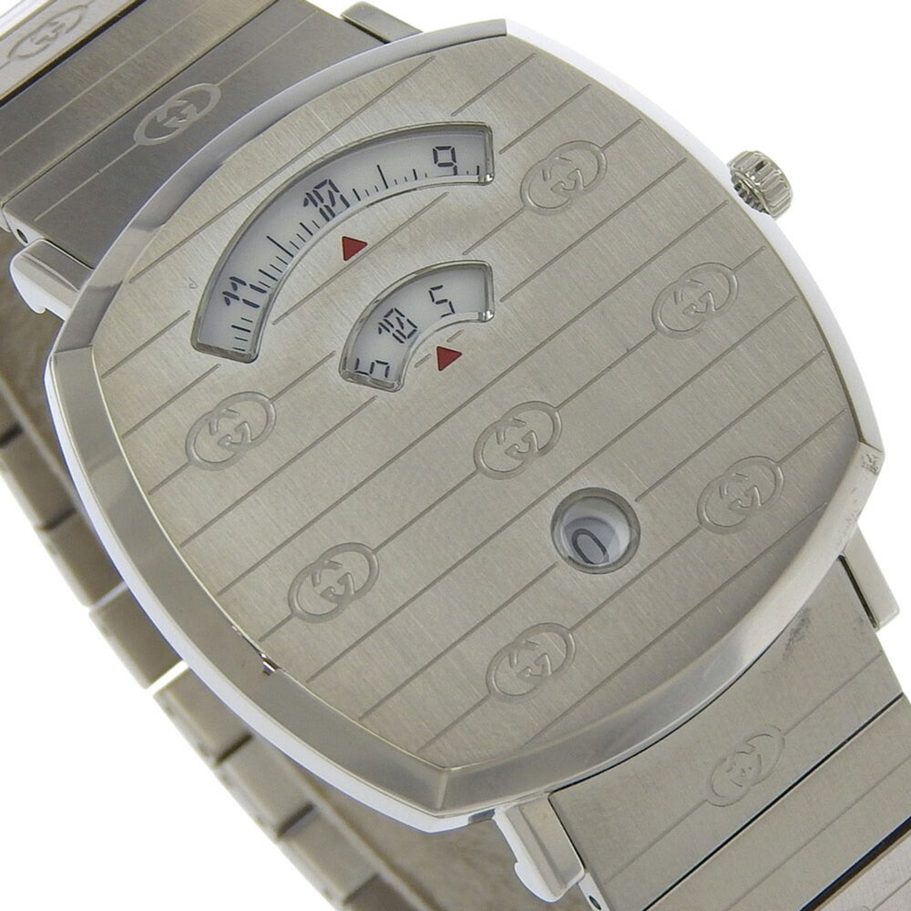 Gucci Grip Watch, 157.3mm, Stainless Steel, Quartz Movement, Analog Display, White Dial, Men's — Like New