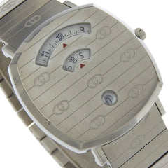 Gucci Grip Watch, 157.3mm, Stainless Steel, Quartz Movement, Analog Display, White Dial, Men's — Like New
