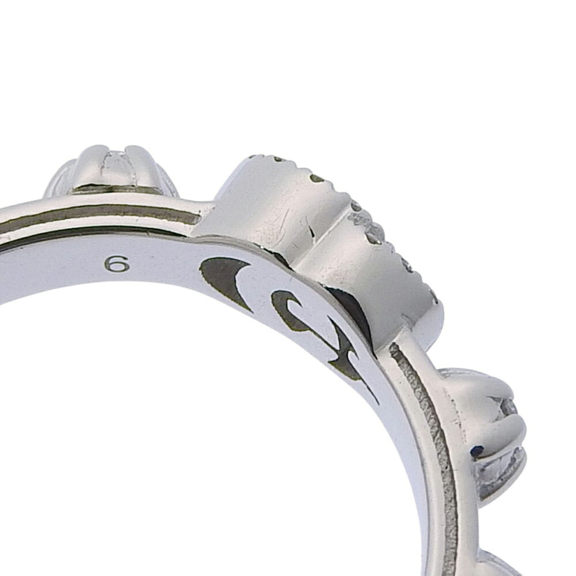 Like new Gucci 5.0g GG Interlocking G Ring in 18K White Gold with Full Diamonds, size 9 — Like New