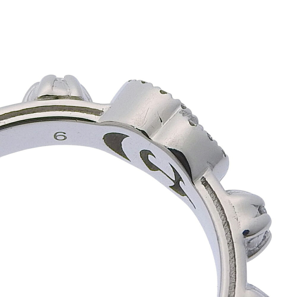 Like new Gucci 5.0g GG Interlocking G Ring in 18K White Gold with Full Diamonds, size 9 — Like New
