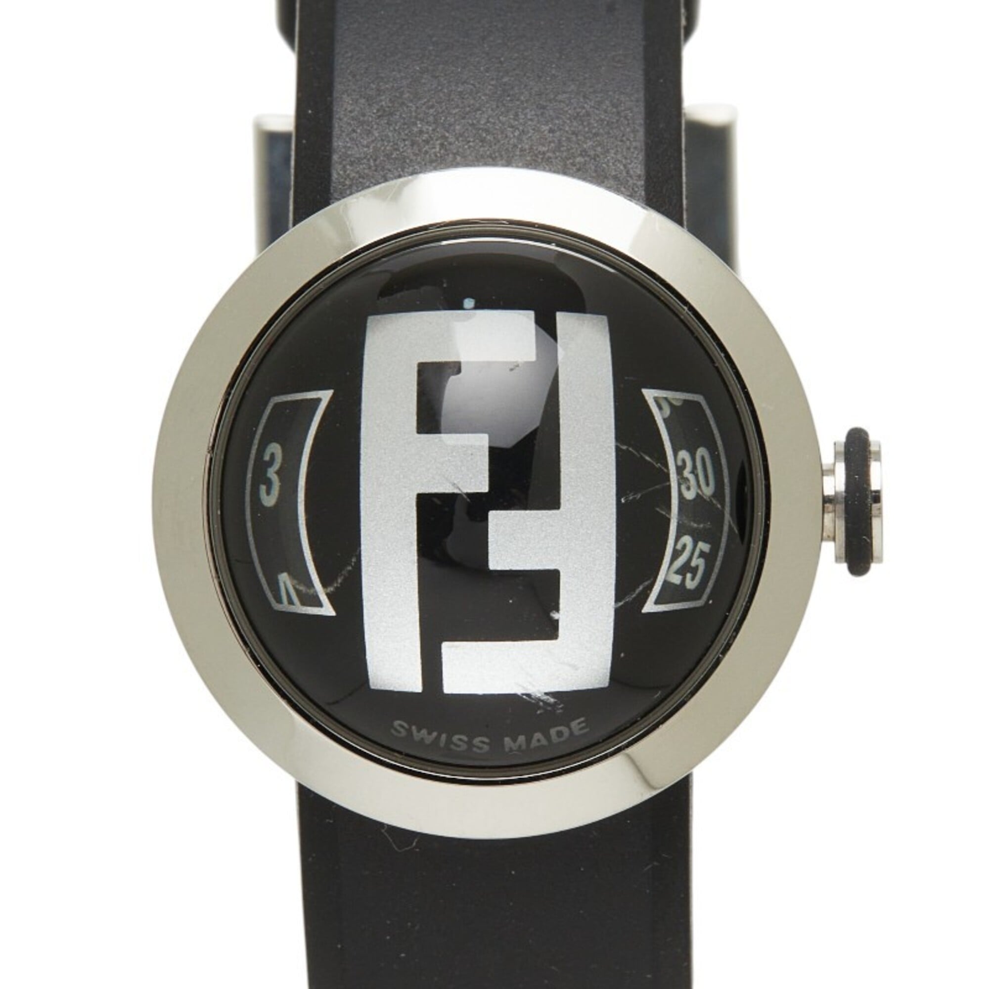 Fendi Bousla Watch 8010L Quartz Black Dial Stainless Steel Rubber Women's FENDI — Good