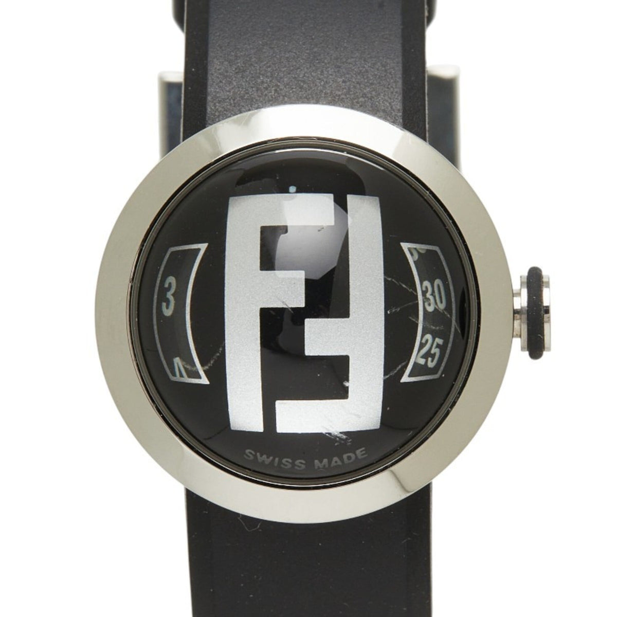 Fendi Bousla Watch 8010L Quartz Black Dial Stainless Steel Rubber Women's FENDI — Good