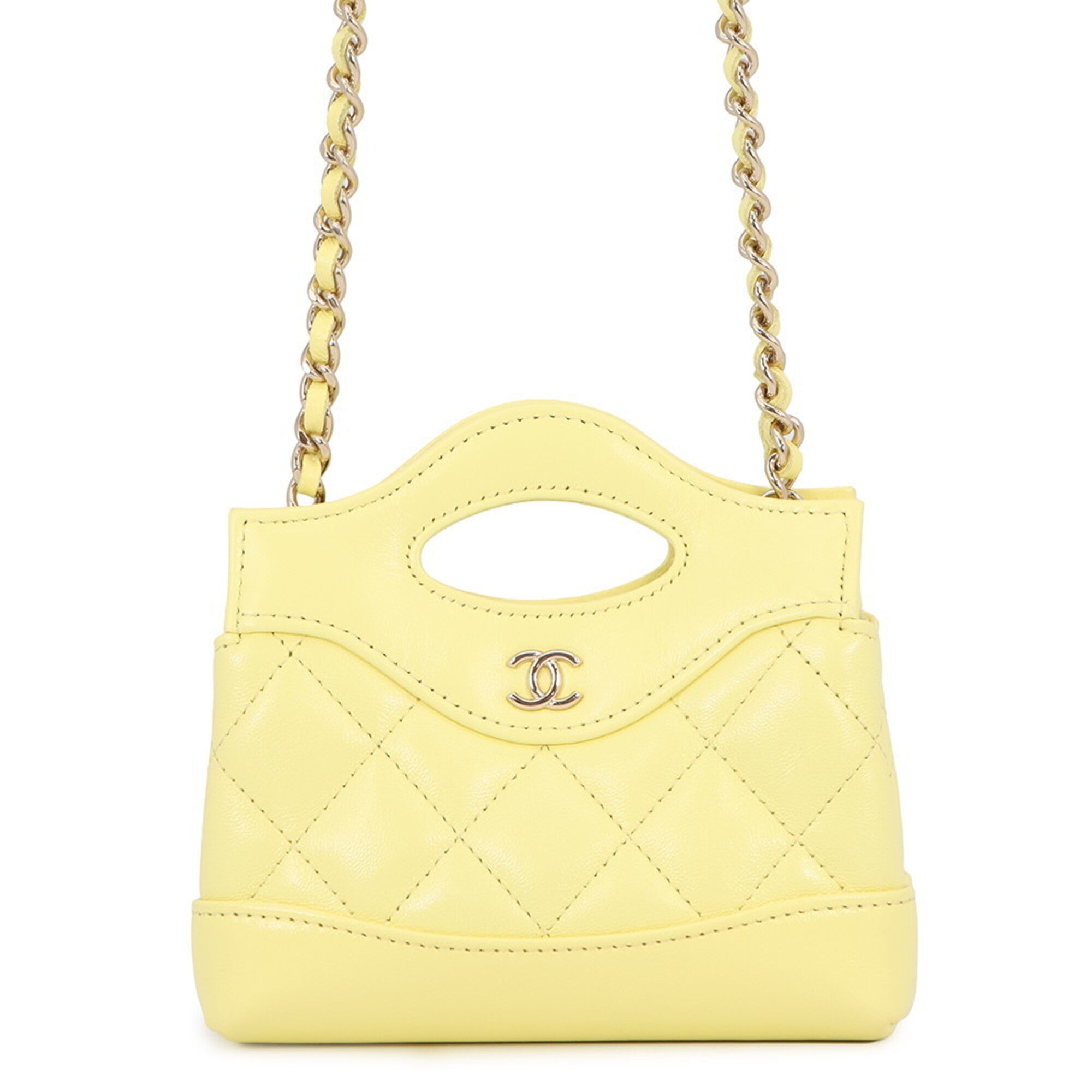 Chanel Chain Shoulder Bag, Coco Mark, Matelassé Lambskin AP3875. CHANEL handbag, clutch, shoulder bag. women's CHANEL — Like New