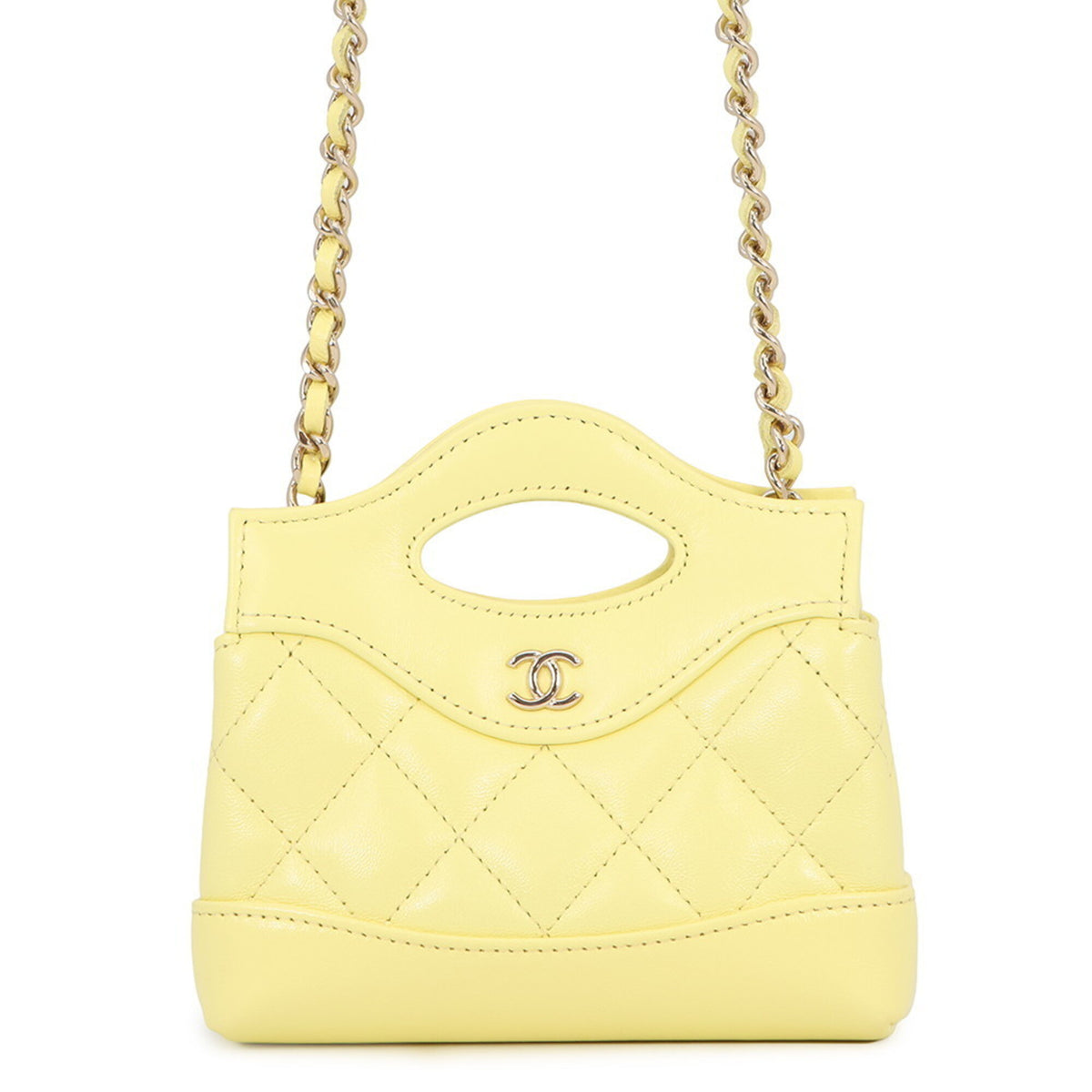 Chanel Chain Shoulder Bag, Coco Mark, Matelassé Lambskin AP3875. CHANEL handbag, clutch, shoulder bag. women's CHANEL — Like New