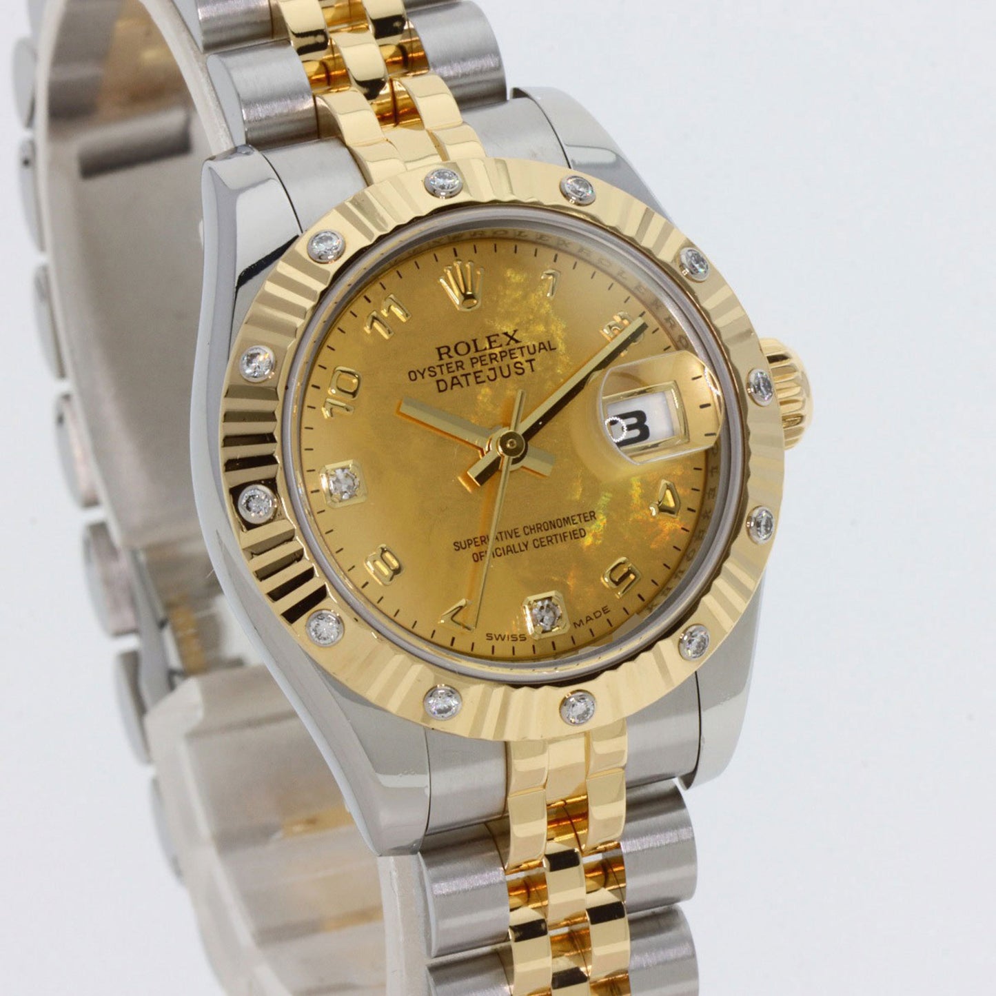 Rolex 179313 Datejust 2P Diamond Gold Dust Watch Stainless Steel SSxK18YG Ladies ROLEX