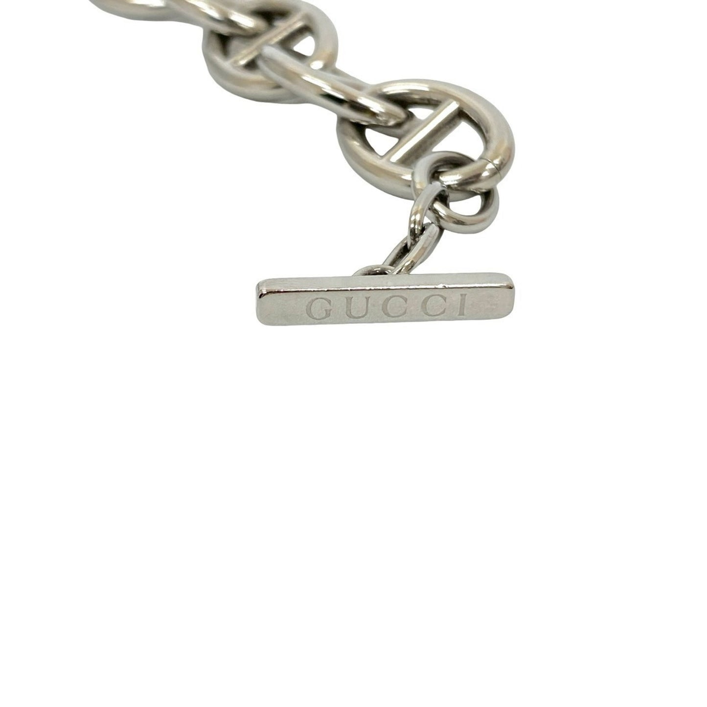 GUCCI Anchor Chain Bracelet with GG Logo and Metal Bangle in Silver, 52833