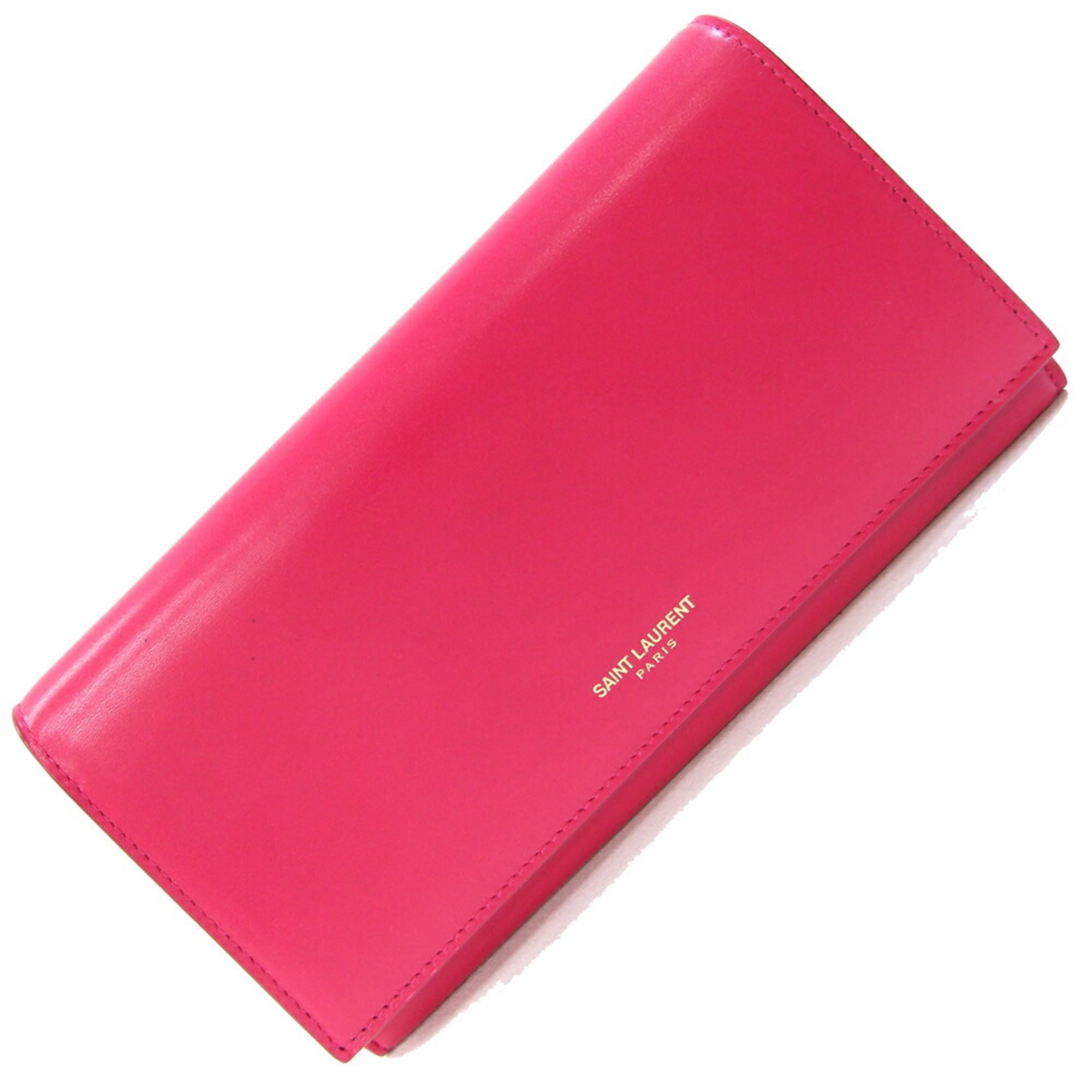 Saint Laurent Bi-fold Long Wallet 315861 Pink Leather Women's SAINT LAURENT