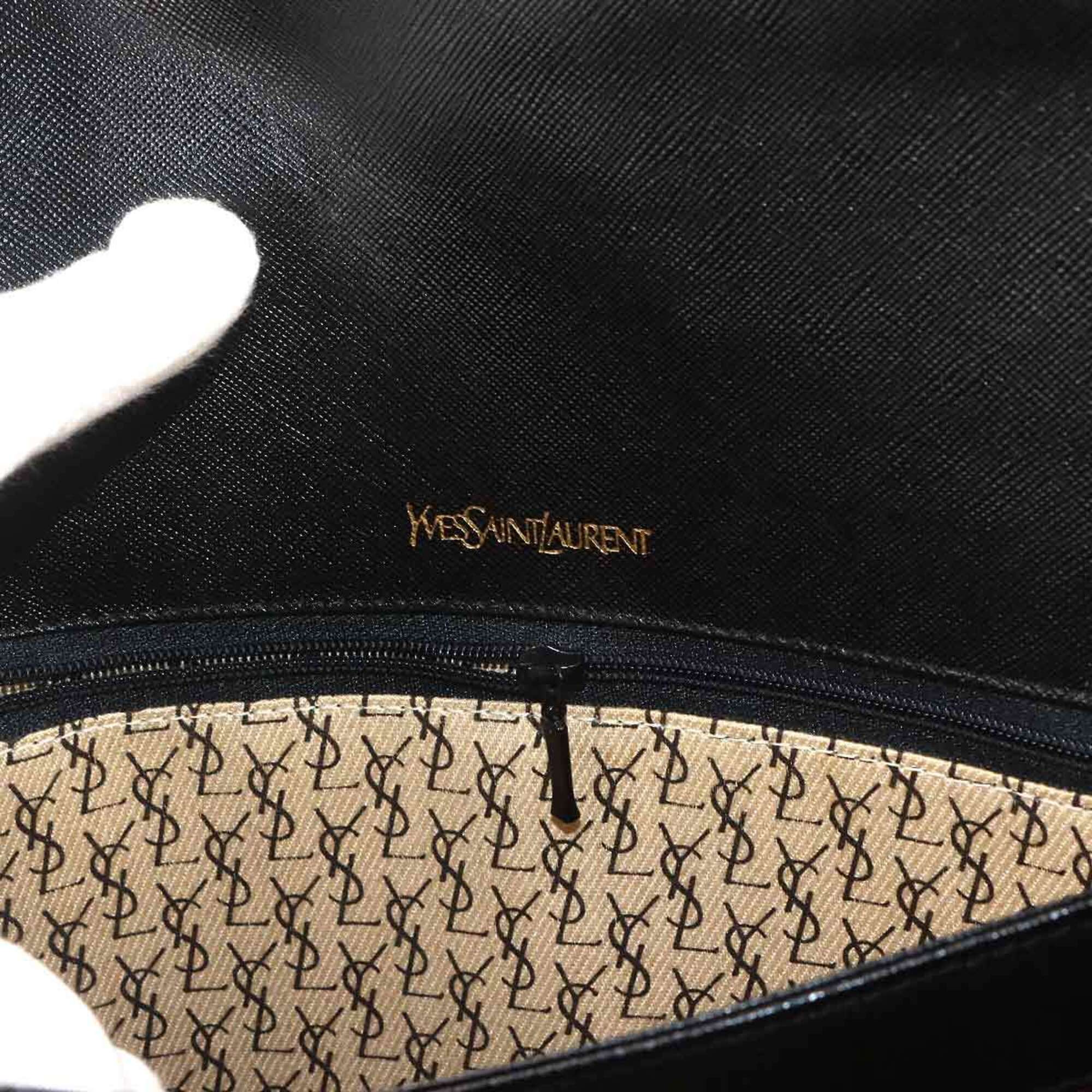 Yves Saint Laurent Shoulder Handbag, Leather, Black, Gold Hardware — Like New