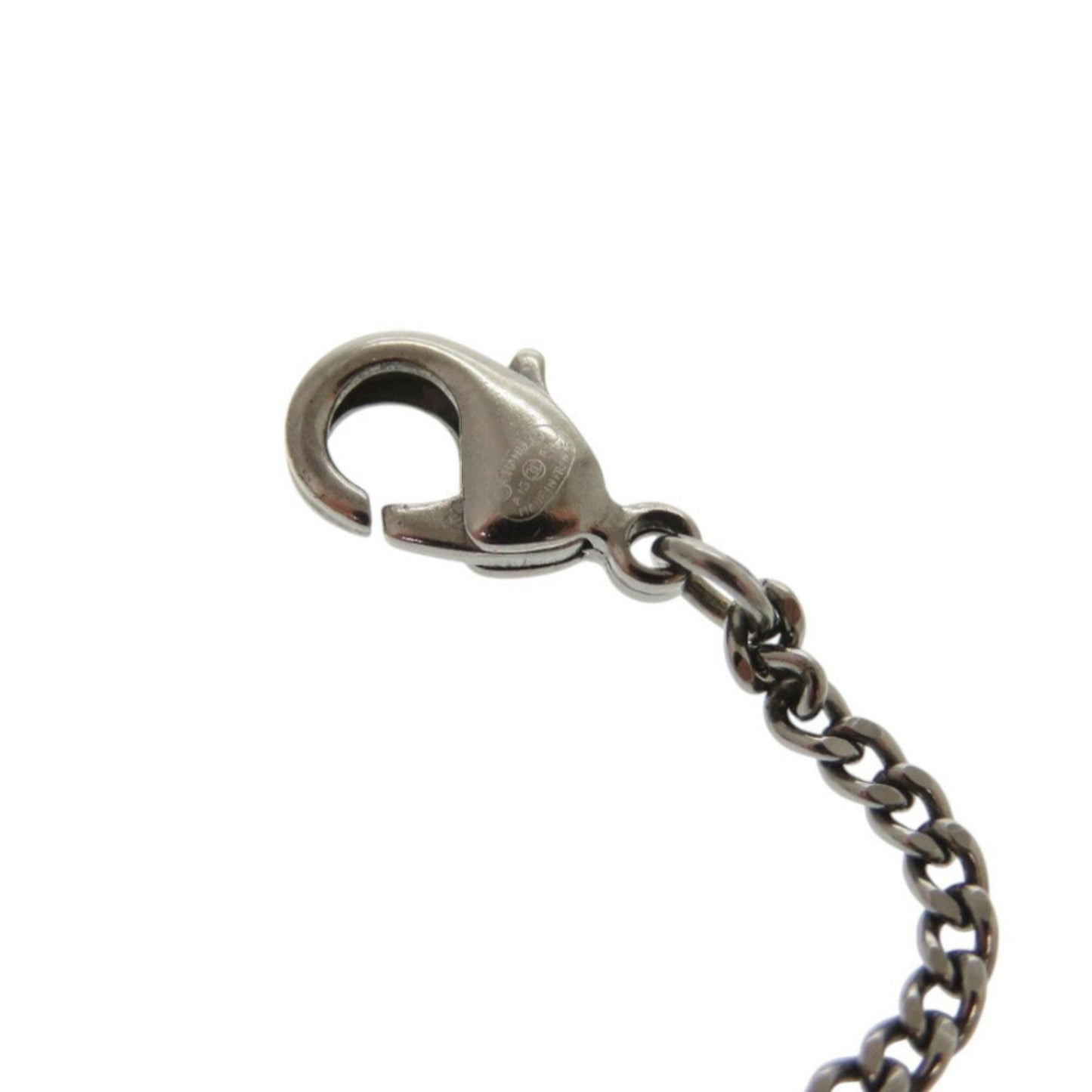 Chanel Coco Mark Metal Rhinestone Gunmetal Necklace 0076CHANEL