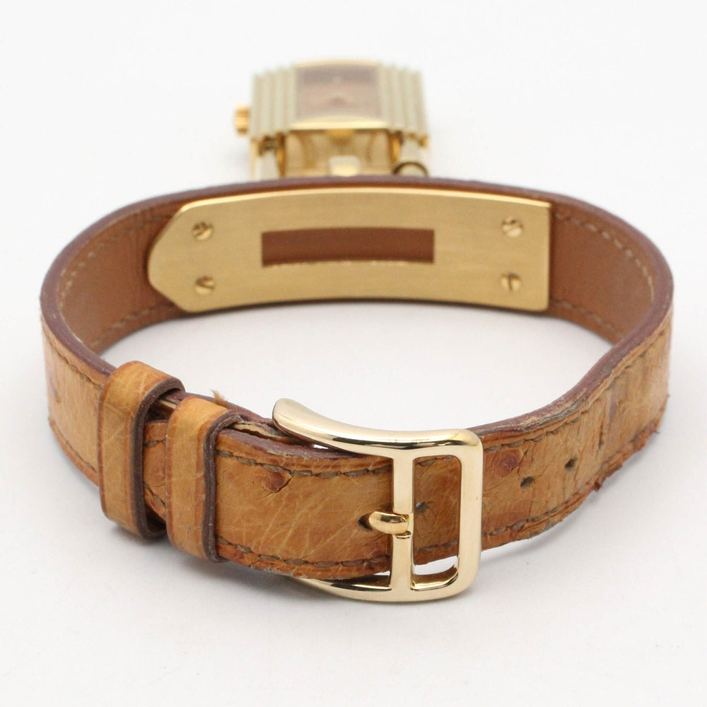 Hermes Kelly Watch, Gold Plated Leather Strap, Ladies' Champagne Color, KE1.201 — Very Good
