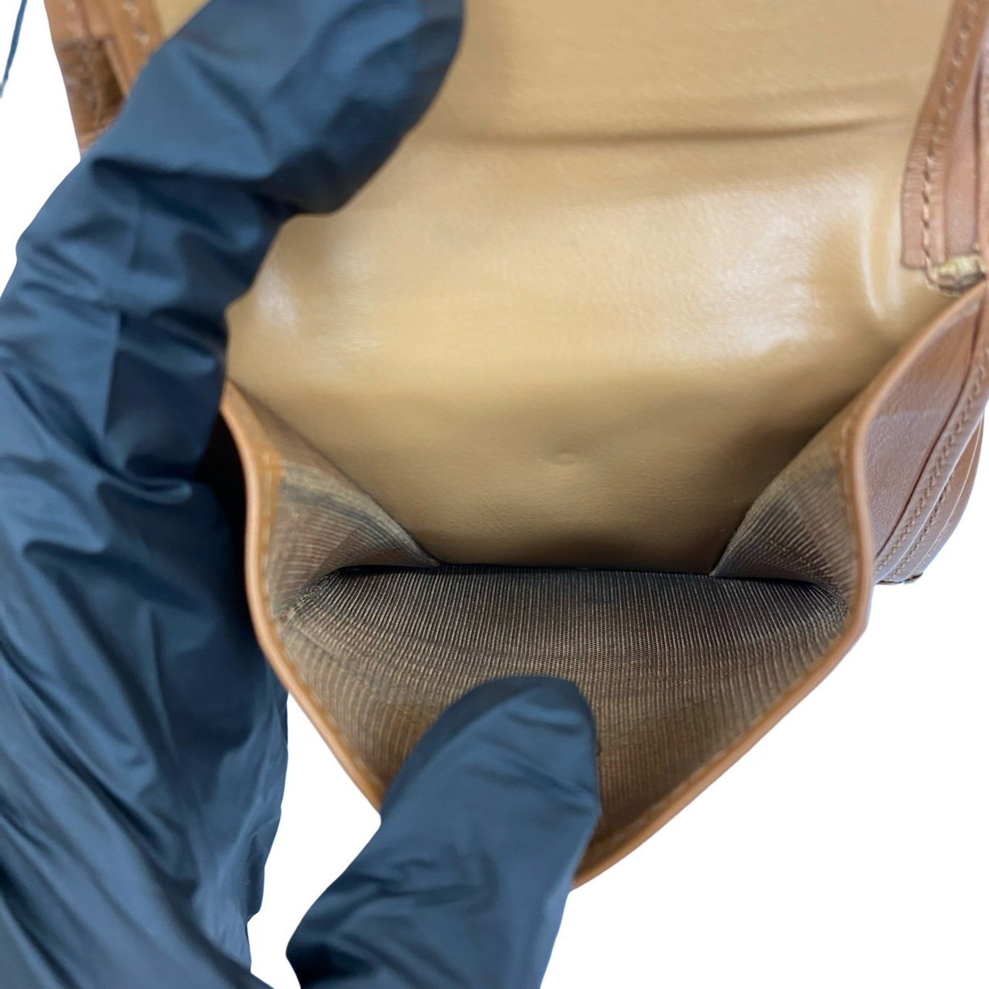 CELINE Vintage Macadam Blason Triomphe Leather Bi-fold Wallet with Mini Coin Purse, Brown, 22754