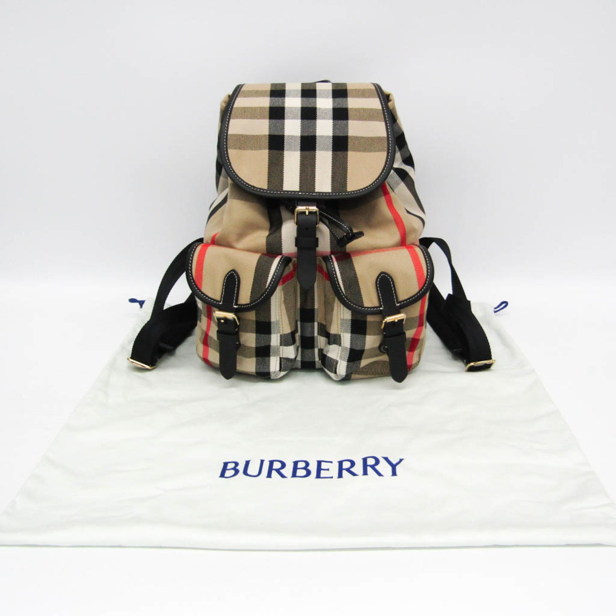 Burberry ENFILD 81231011 Women's Cotton Canvas,Leather Backpack Black,Brown — Like New