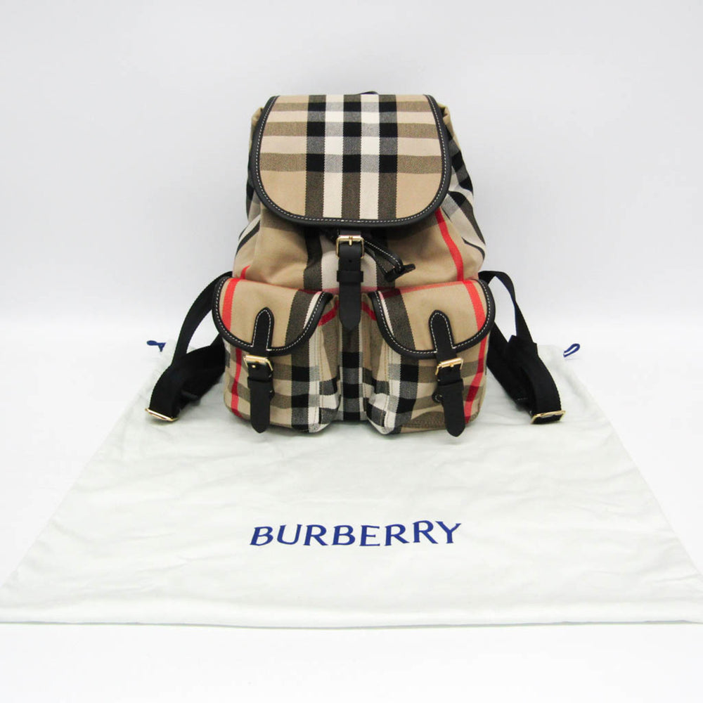 Burberry ENFILD 81231011 Women's Cotton Canvas,Leather Backpack Black,Brown — Like New
