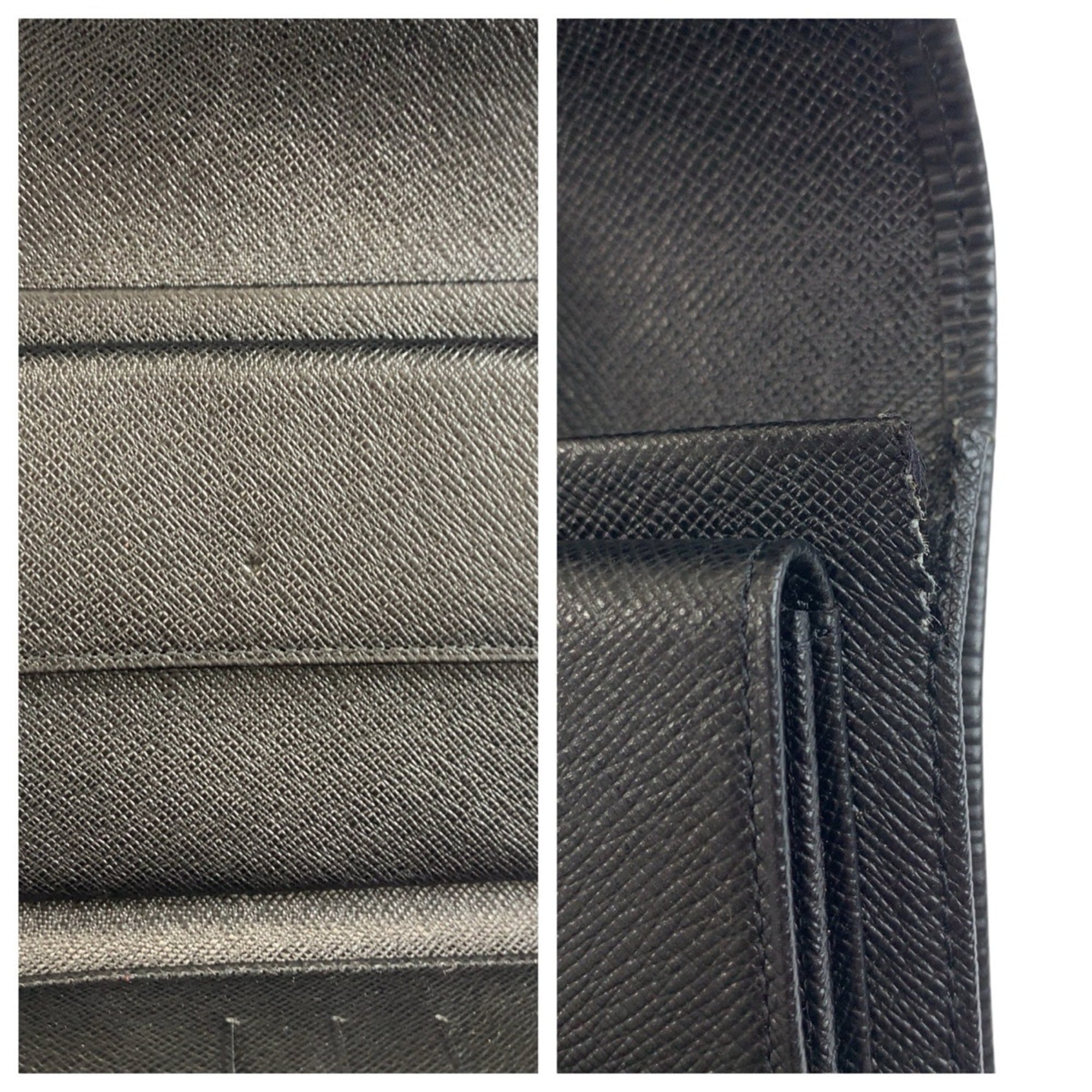 LOUIS VUITTON Epi Porte Tresor Etui Papier Black Leather Folding Wallet M63712 Compact Men's