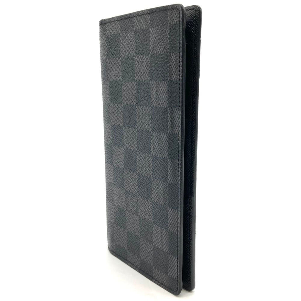 Louis Vuitton Portefeuille Brazza Long Wallet, Damier Graphite, Black with Silver Hardware, SP3069, Men's