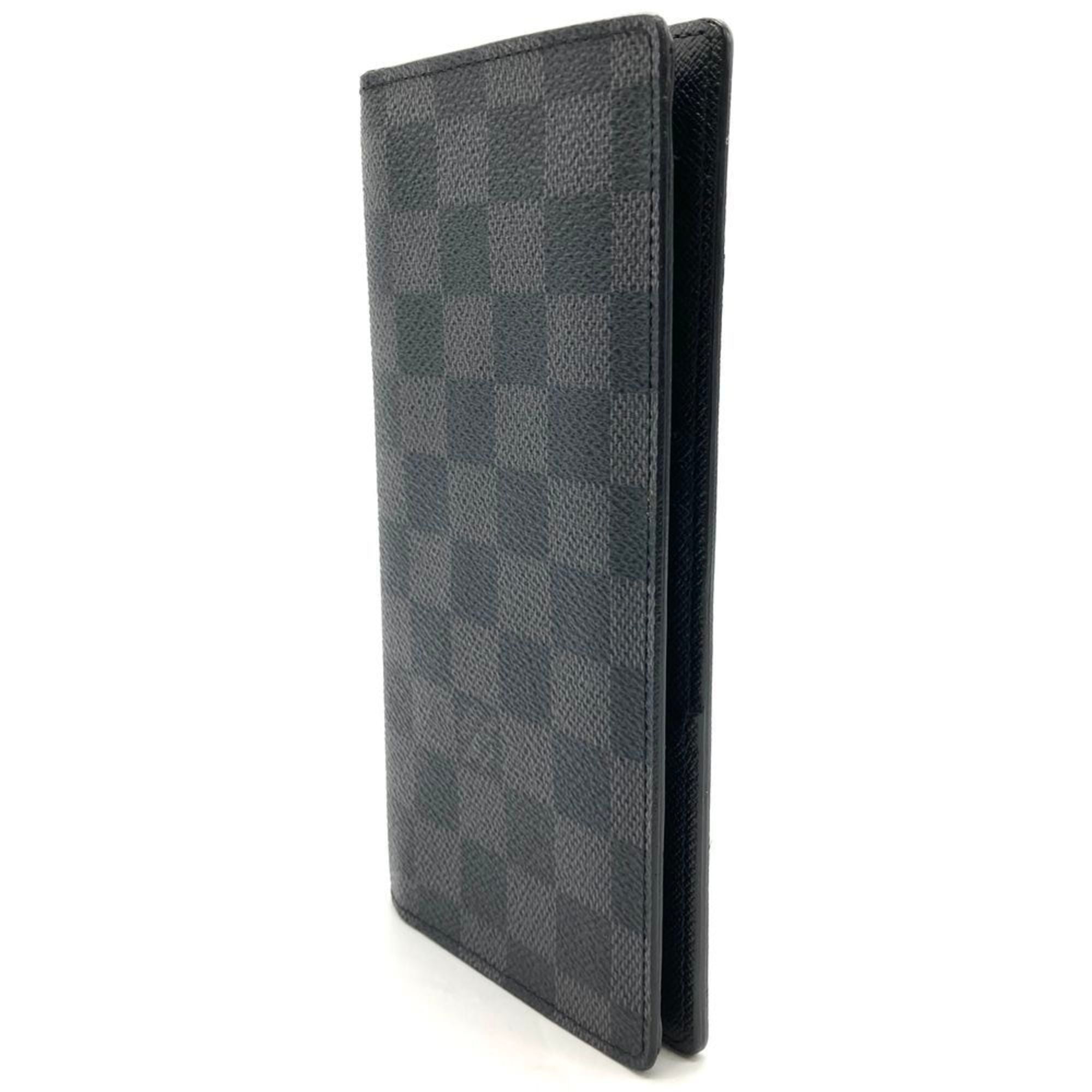 Louis Vuitton Portefeuille Brazza Long Wallet, Damier Graphite, Black with Silver Hardware, SP3069, Men's